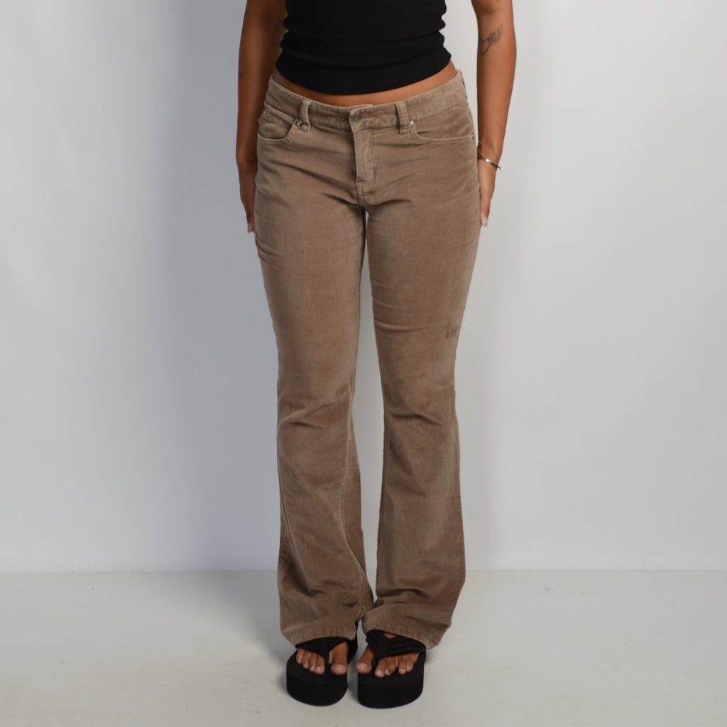 TAN CORDUROY BOOTCUT PANTS
