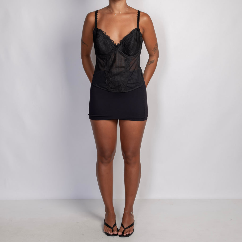 BLACK MESH BUSTIER