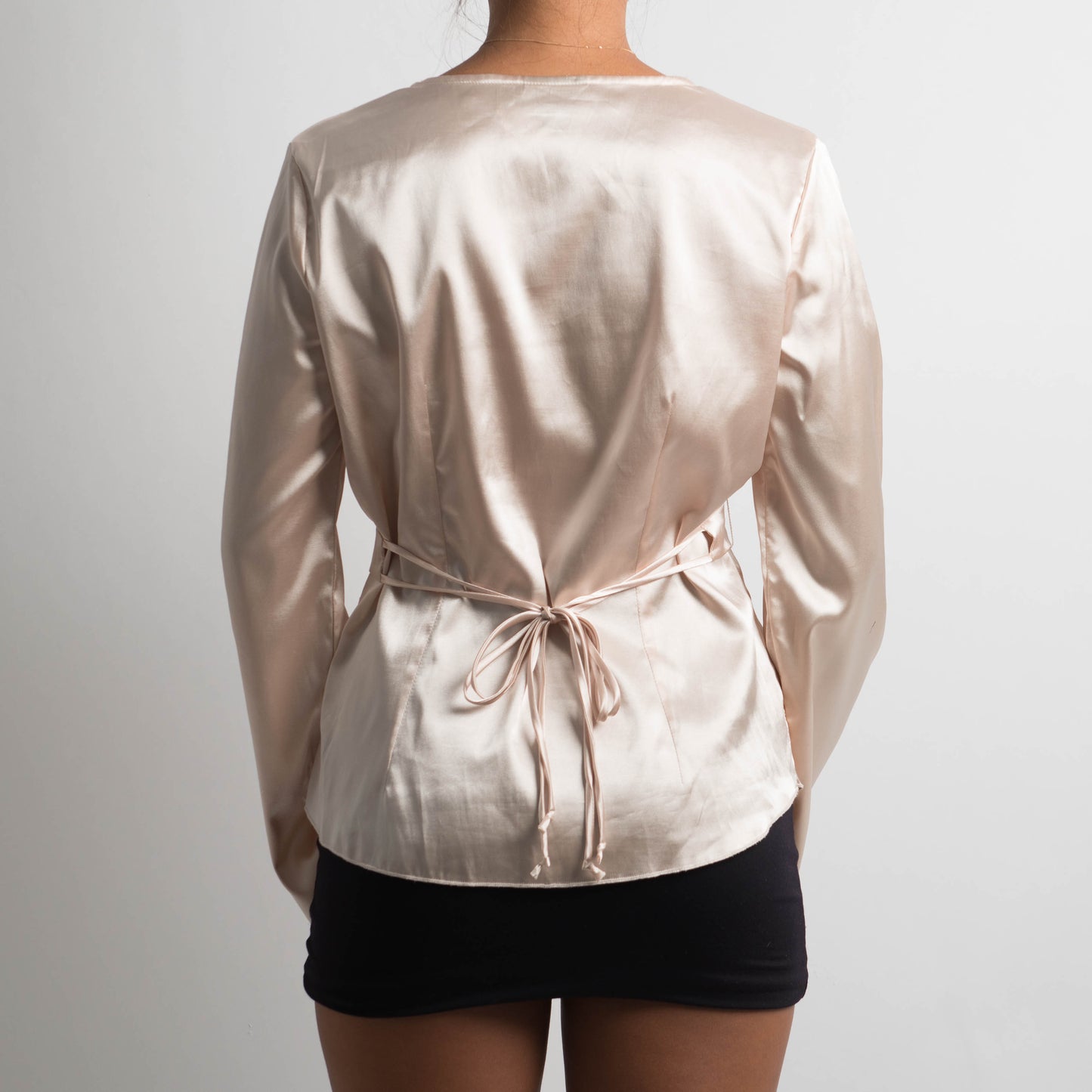 CREAM SATIN LONG SLEEVE