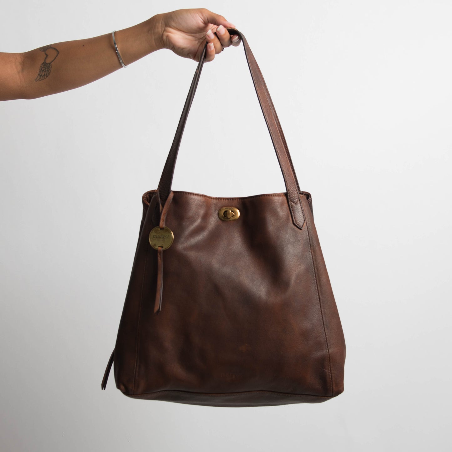 STAINED LEATHER BAG