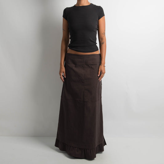 BROWN MAXI SKIRT