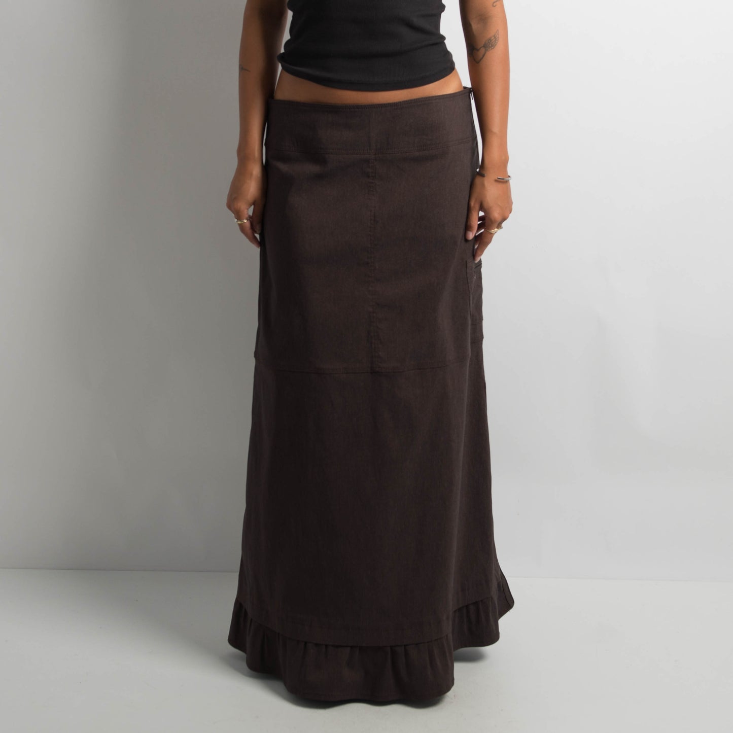 BROWN MAXI SKIRT