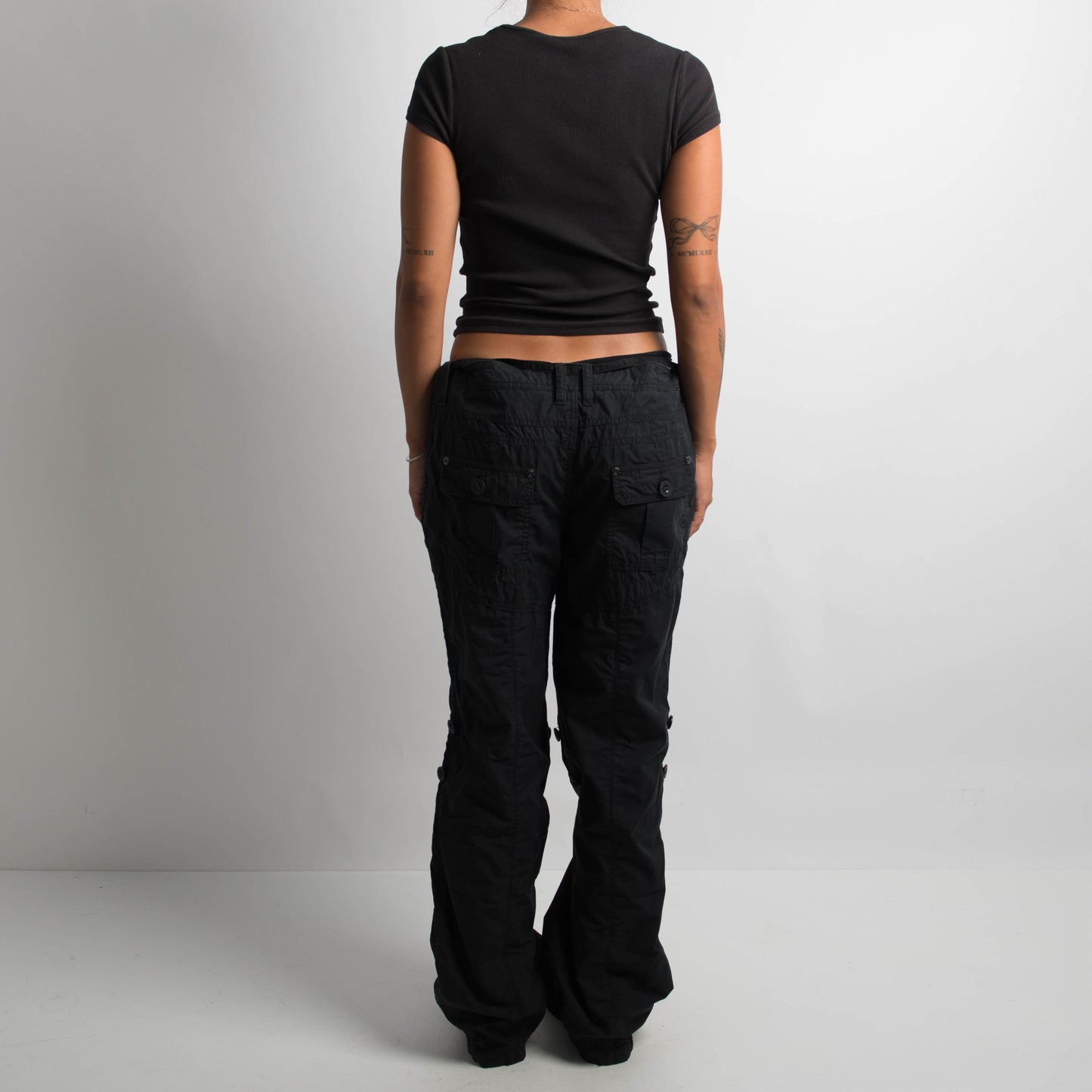 BLACK UTILITY CARGO PANTS