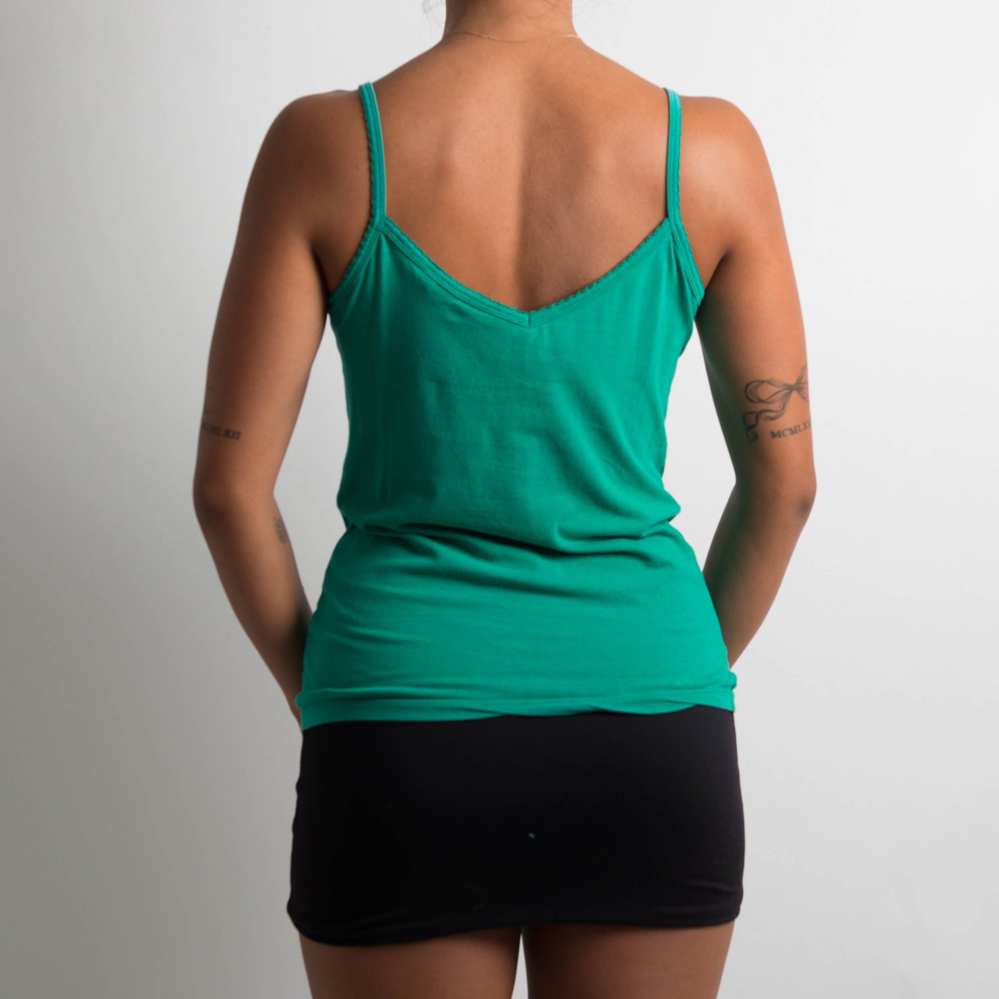 GREEN RUCHED CAMISOLE