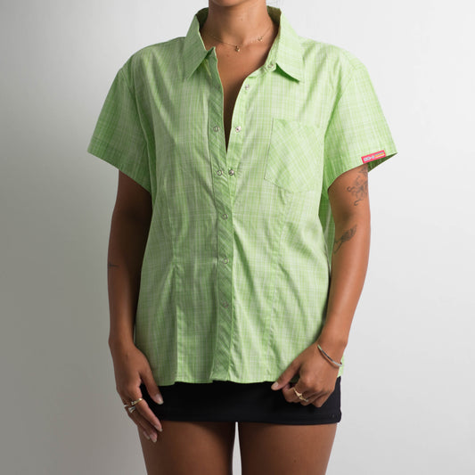 GREEN PLAID SHORT SLEEVE