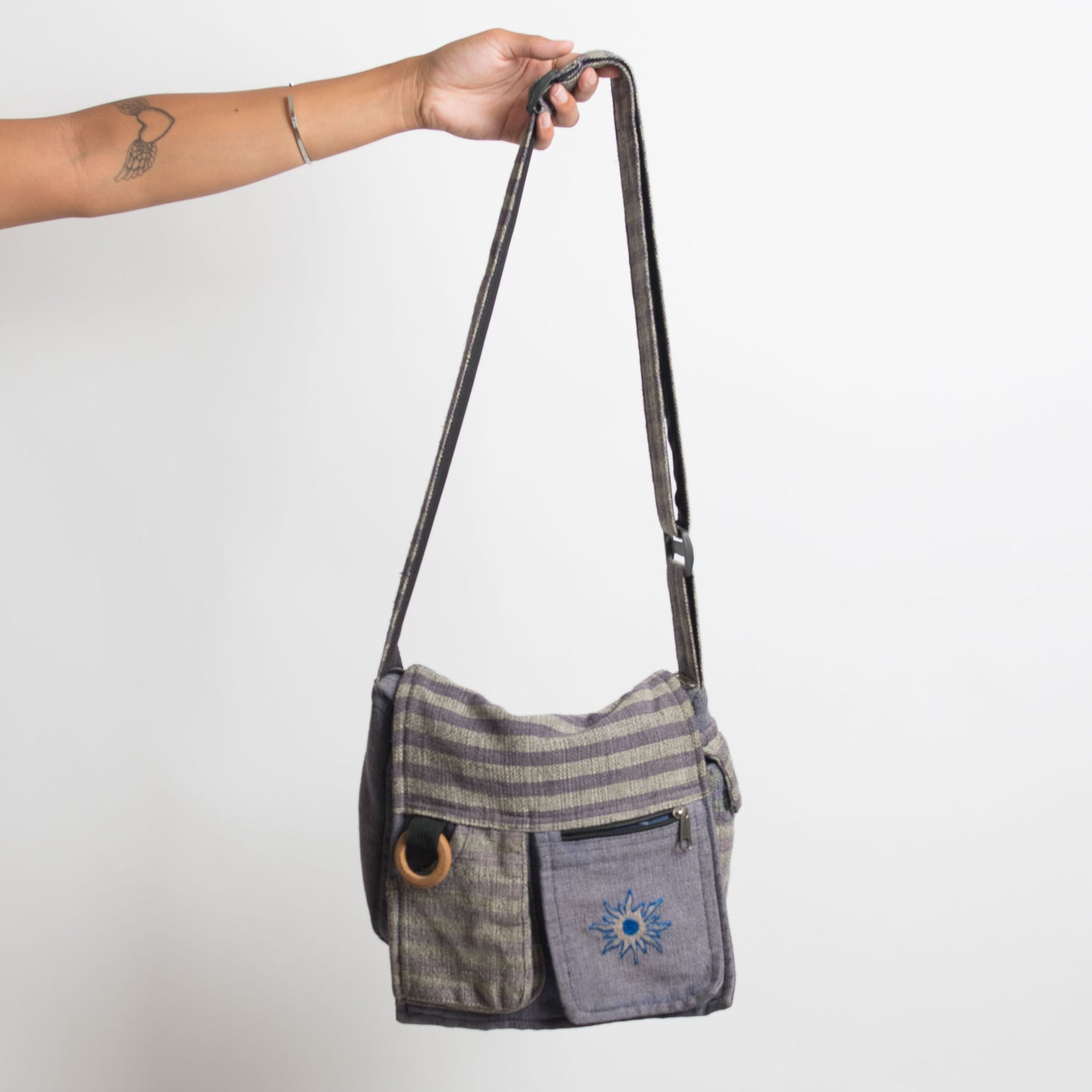 SAC BANDOULIÈRE BOHO BLEU