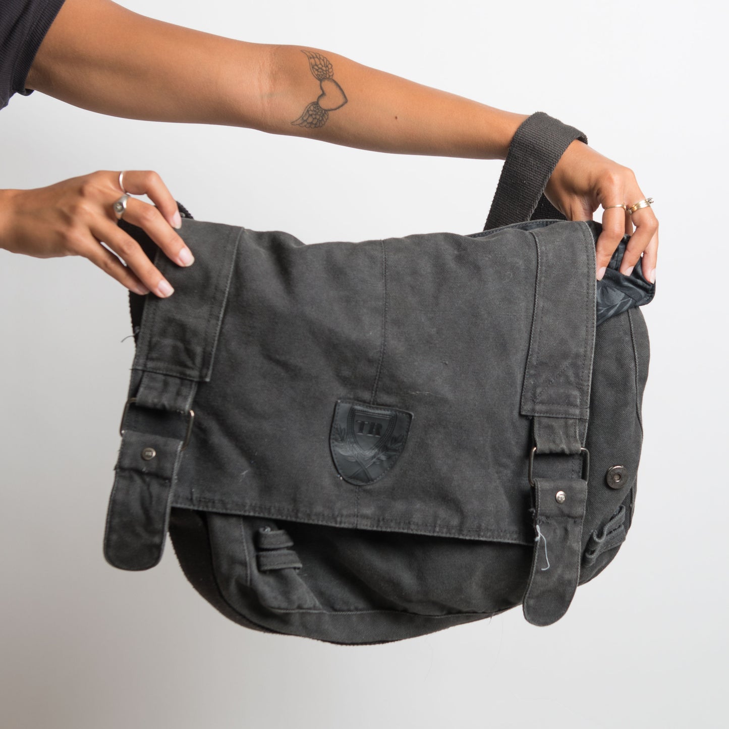 CHARCOAL SATCHEL BAG