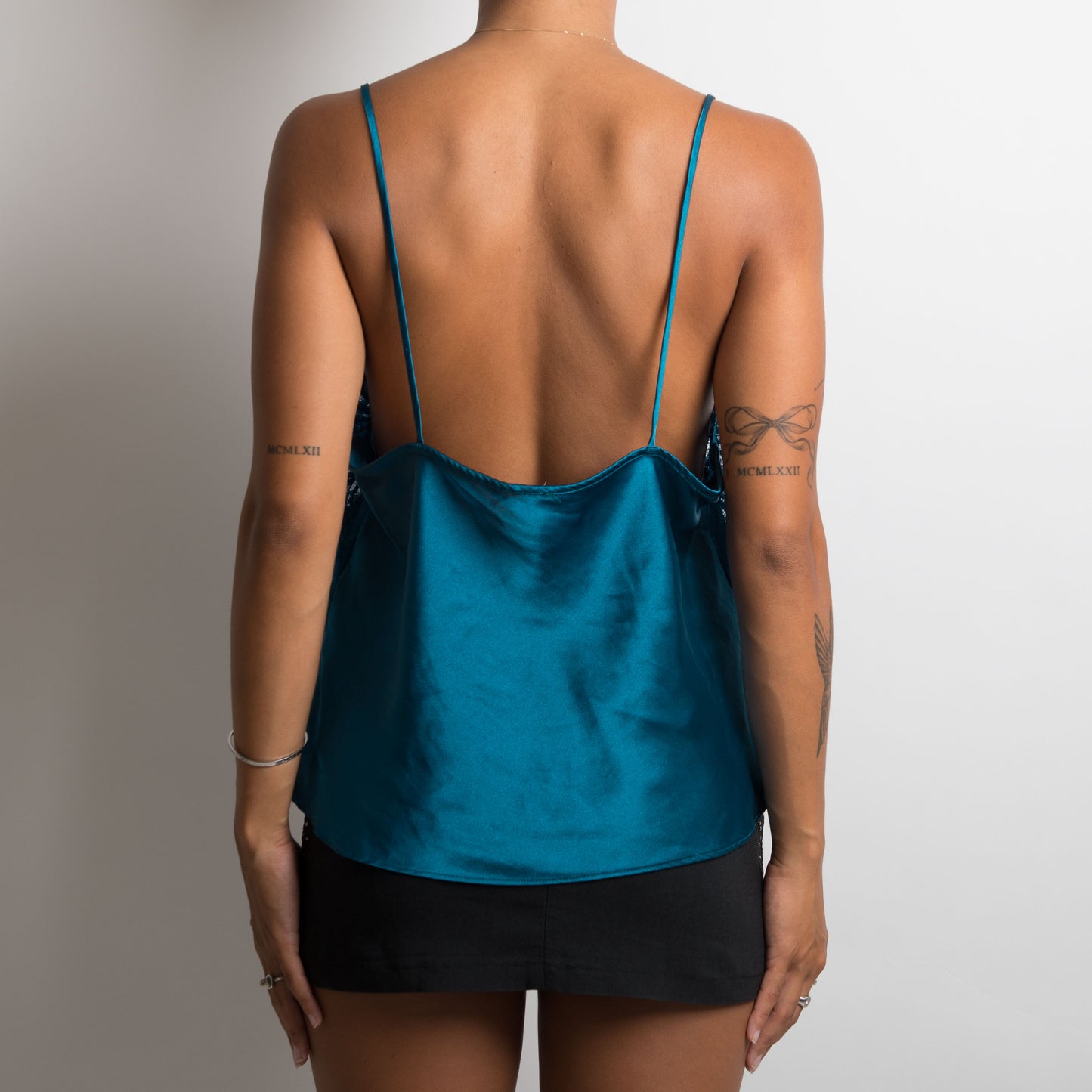 TEAL SATIN CAMISOLE