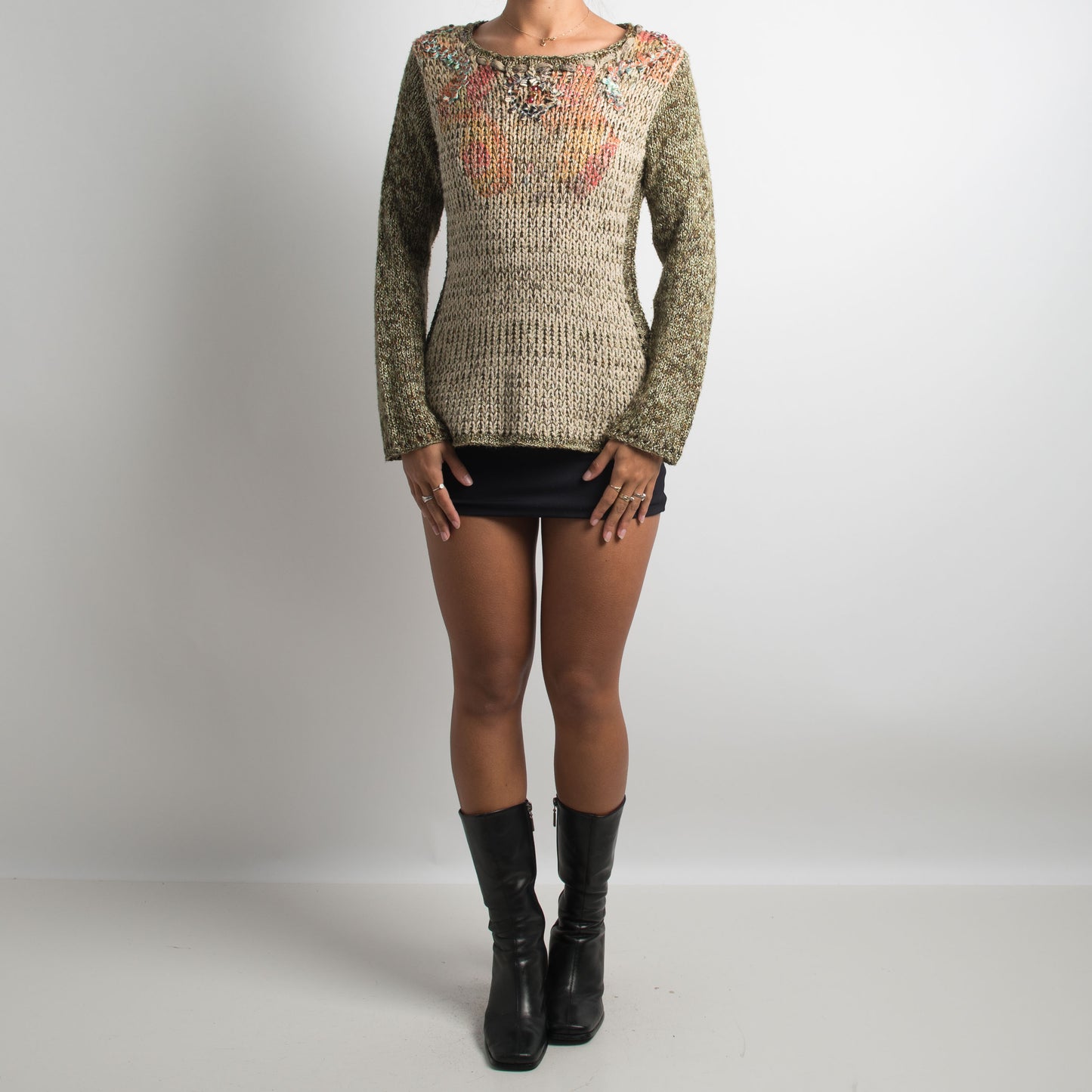 KHAKI KNIT SWEATER