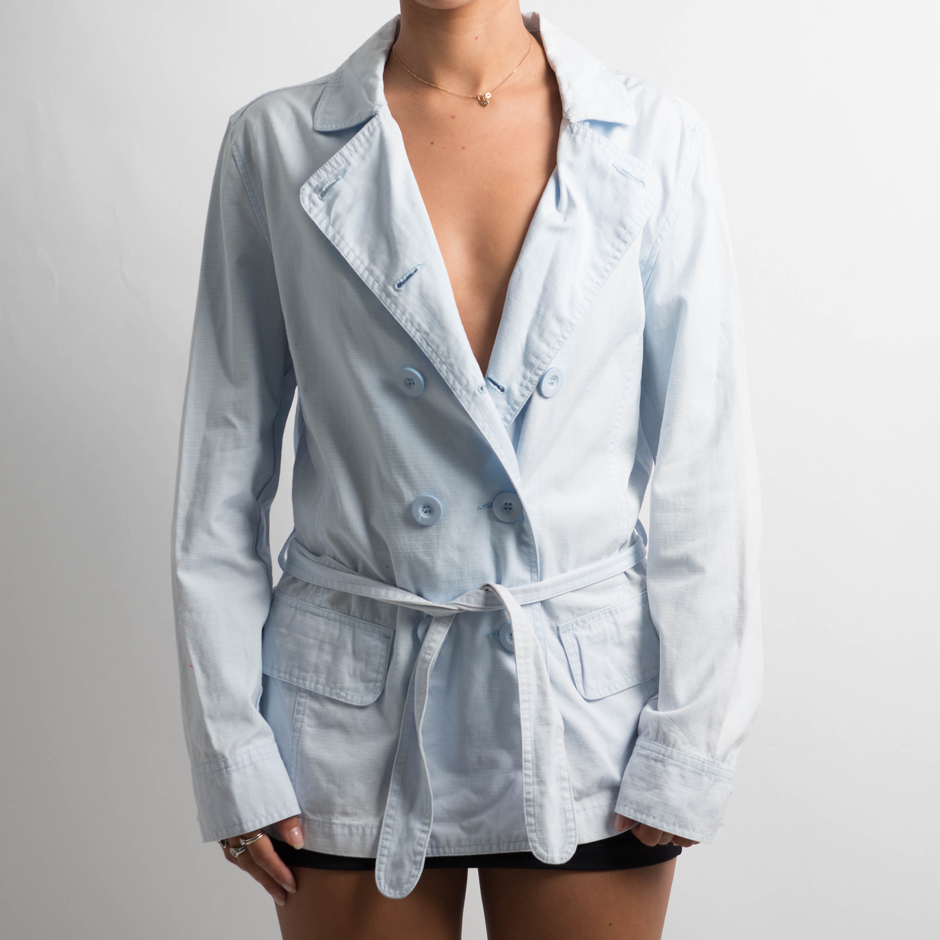 BLUE DOUBLE BREASTED COAT