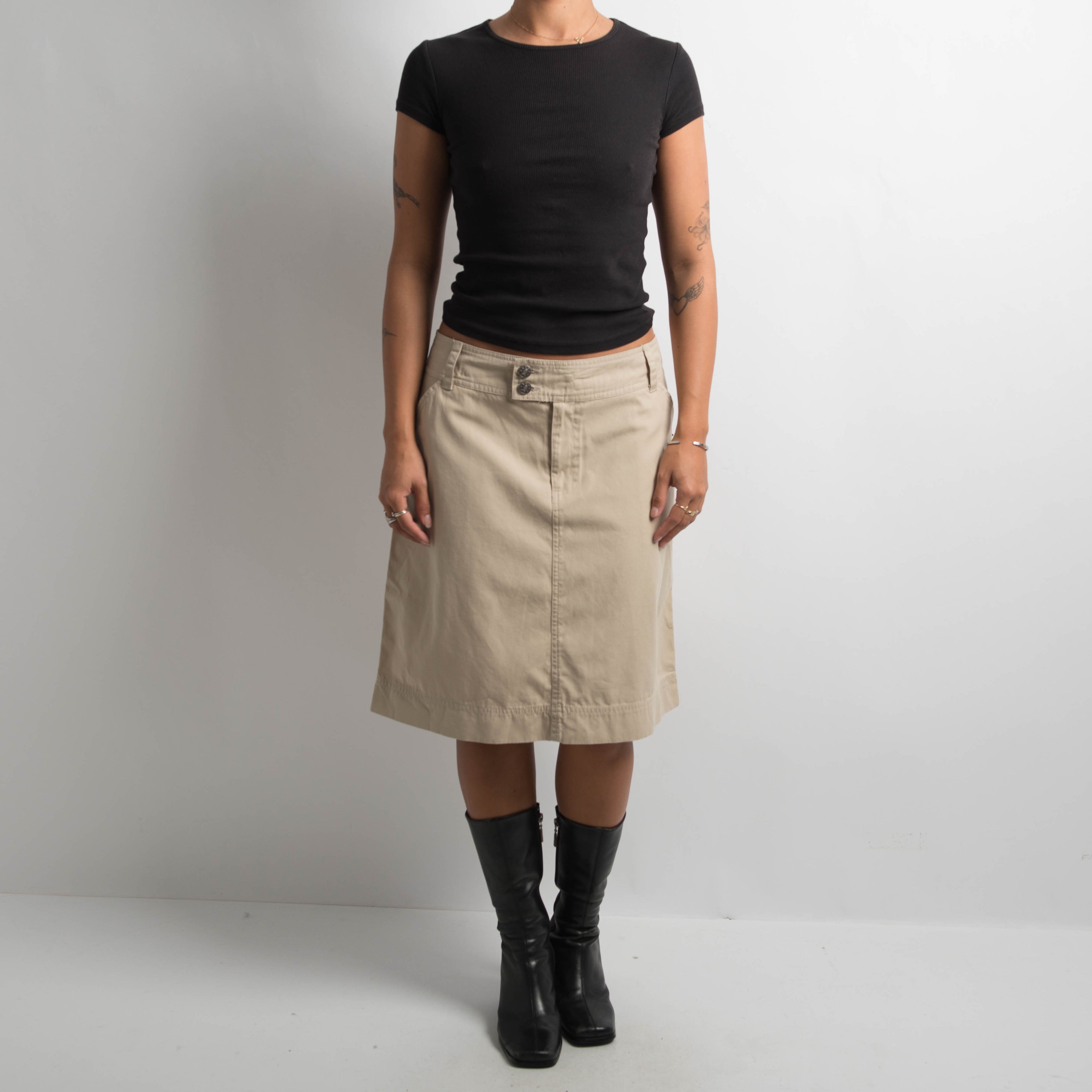 BEIGE COTTON SKIRT