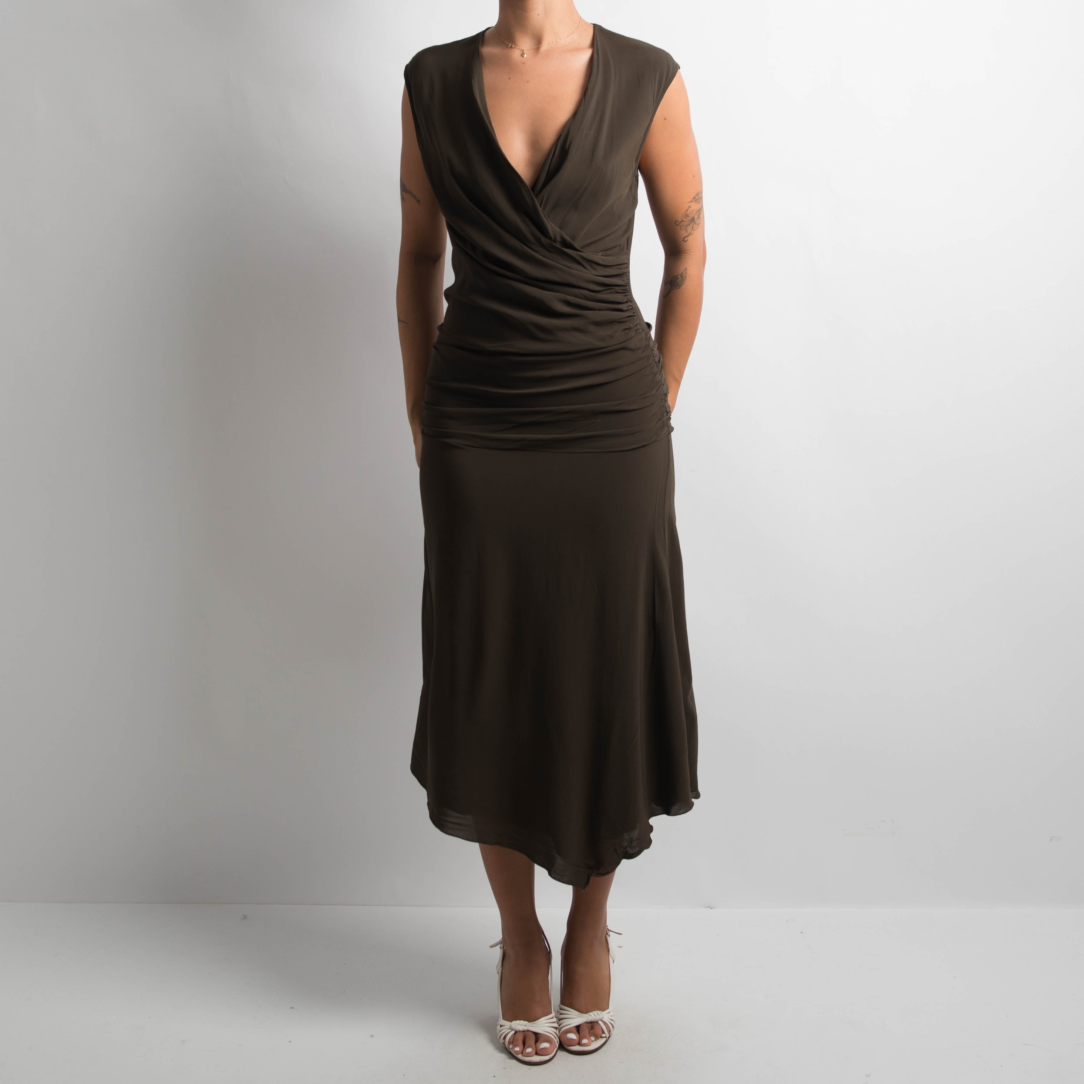 BROWN EVENING DRESS