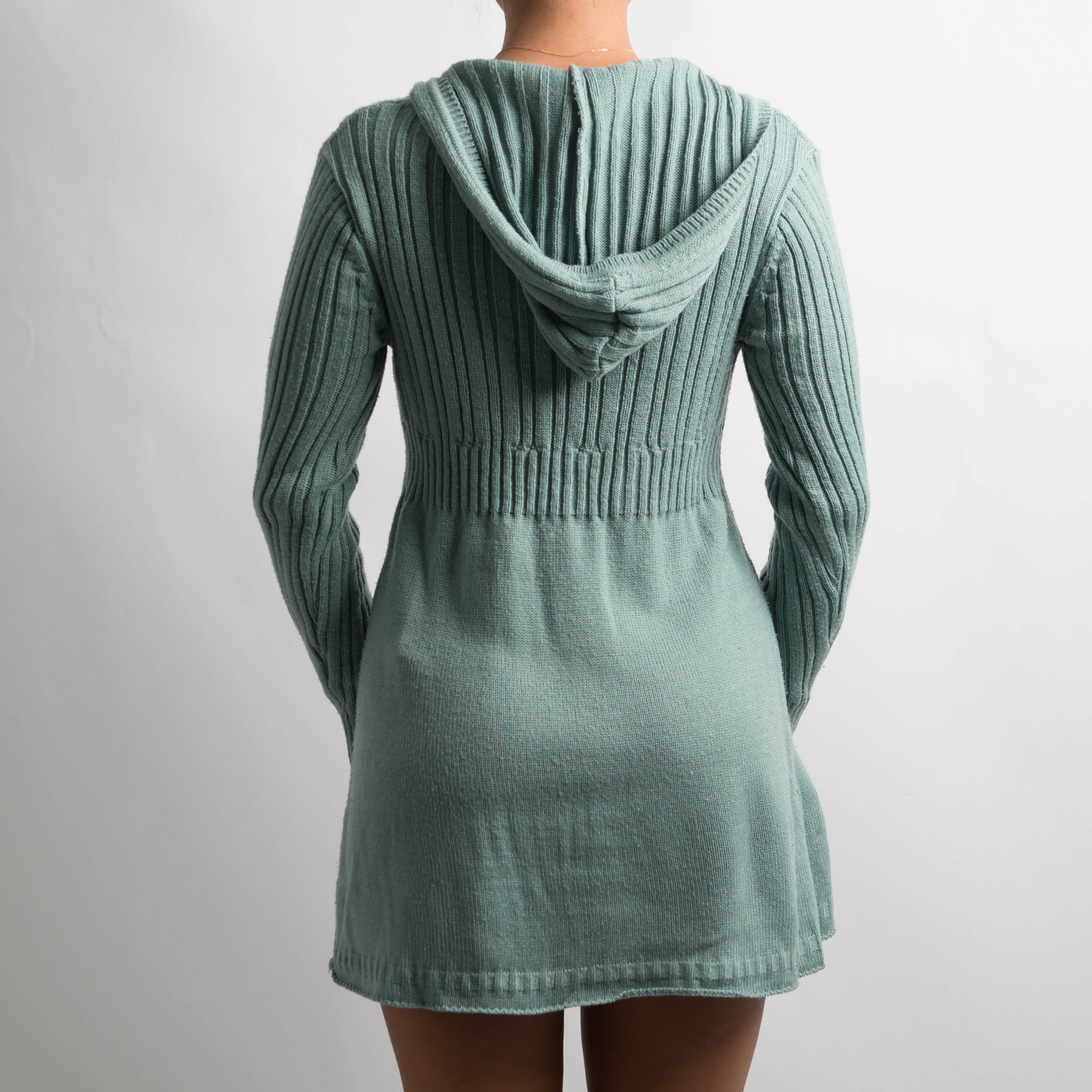 AQUA KNIT BABYDOLL DRESS