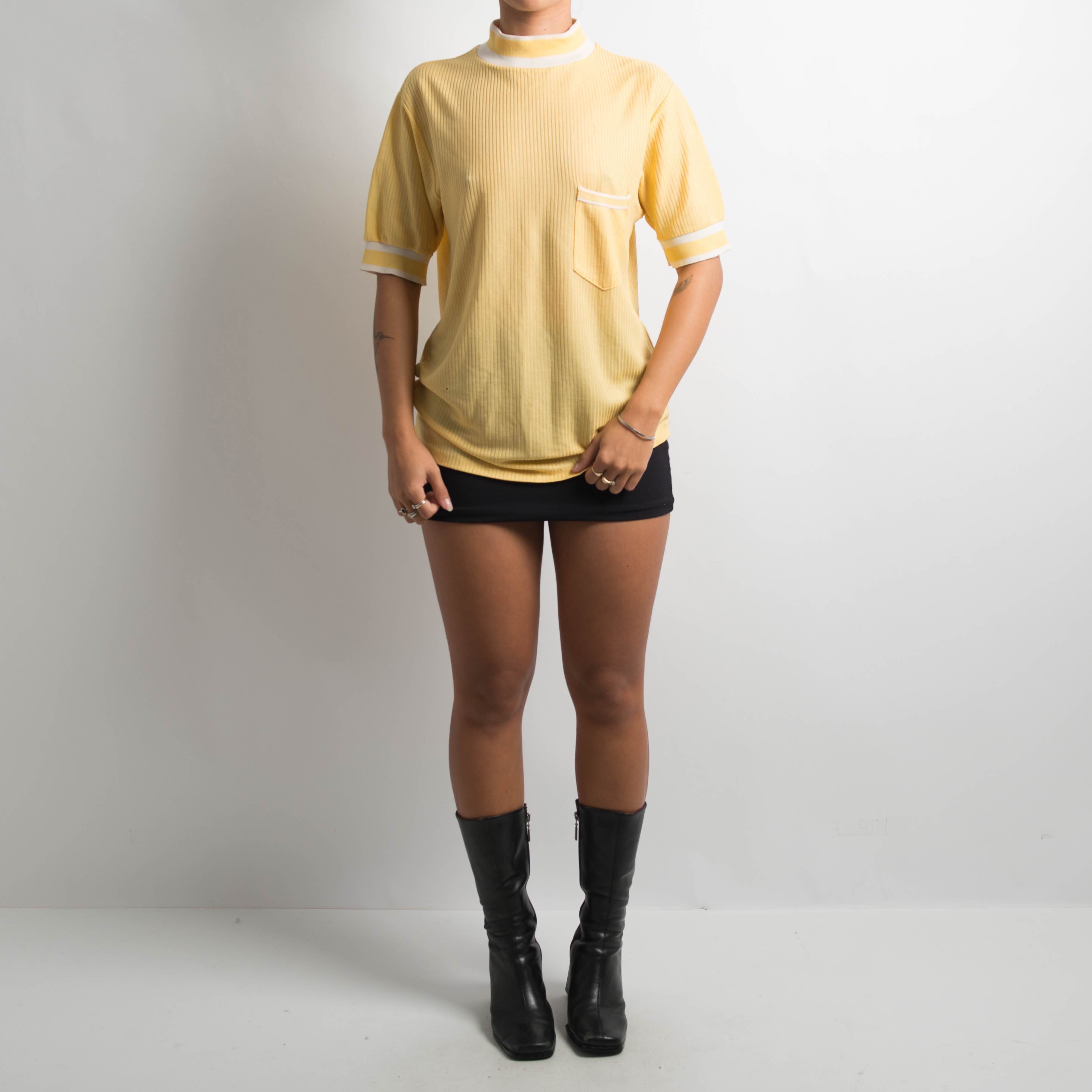 YELLOW TEXTURED TEE
