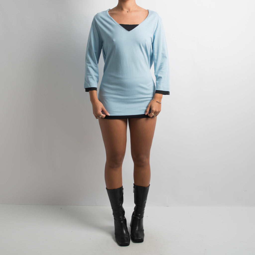 BLUE 3/4 SLEEVE TOP