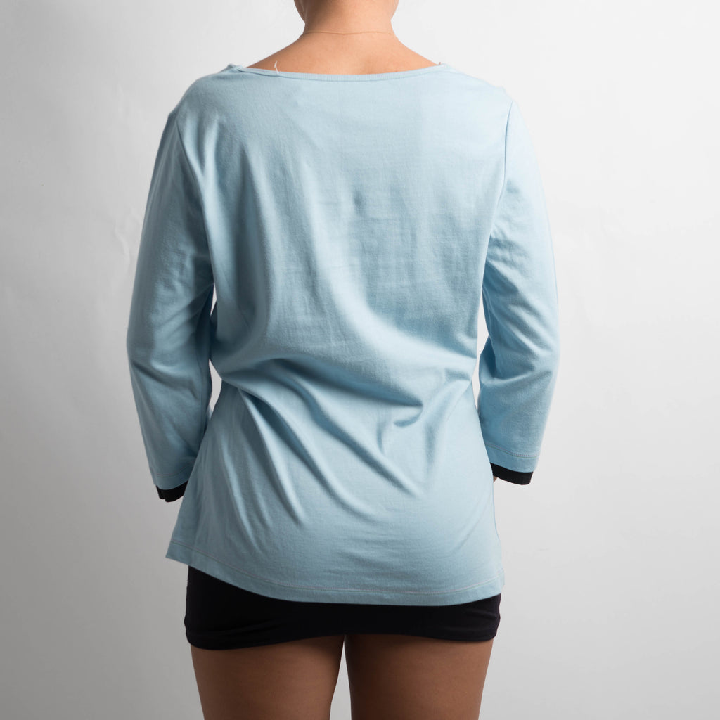 BLUE 3/4 SLEEVE TOP
