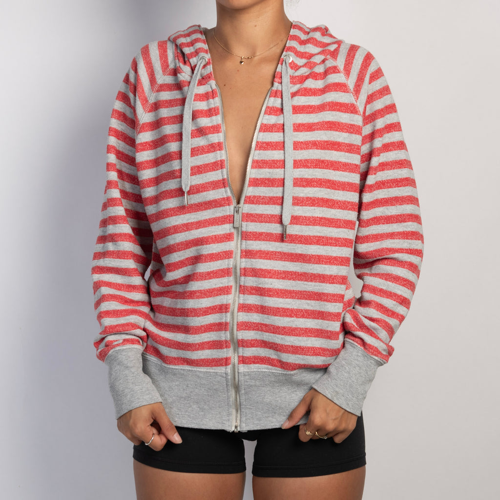 STRIPE COTTON ZIP JACKET