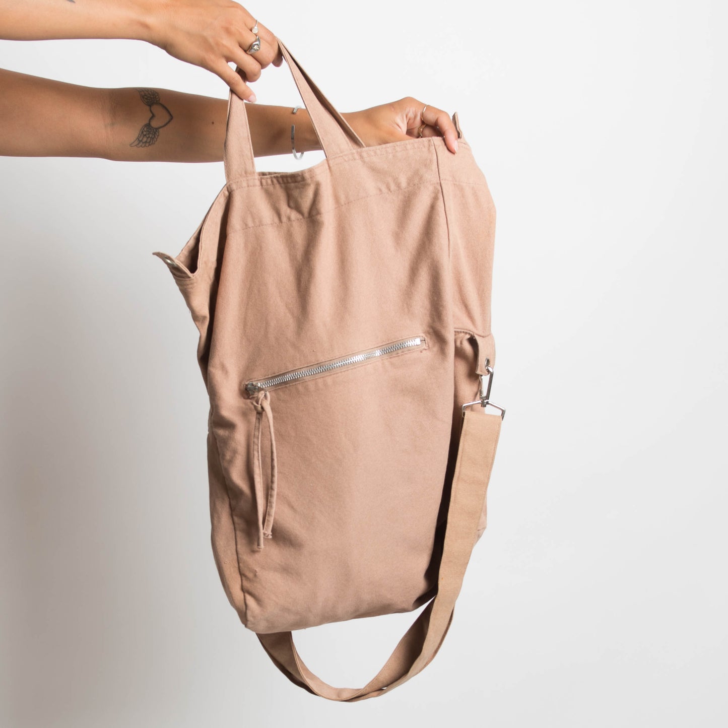 BEIGE FOLD OVER SATCHEL