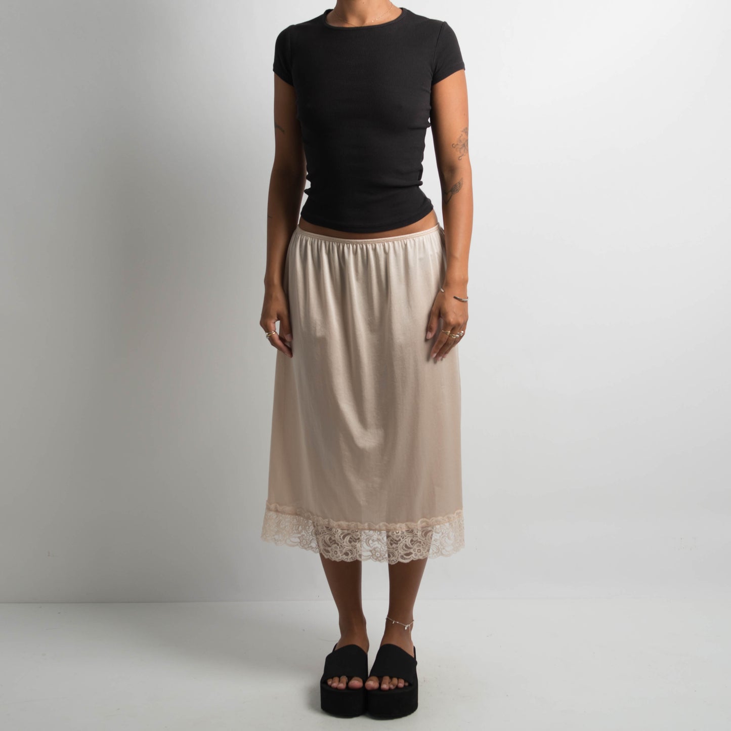 SEMI SHEER MIDI SKIRT