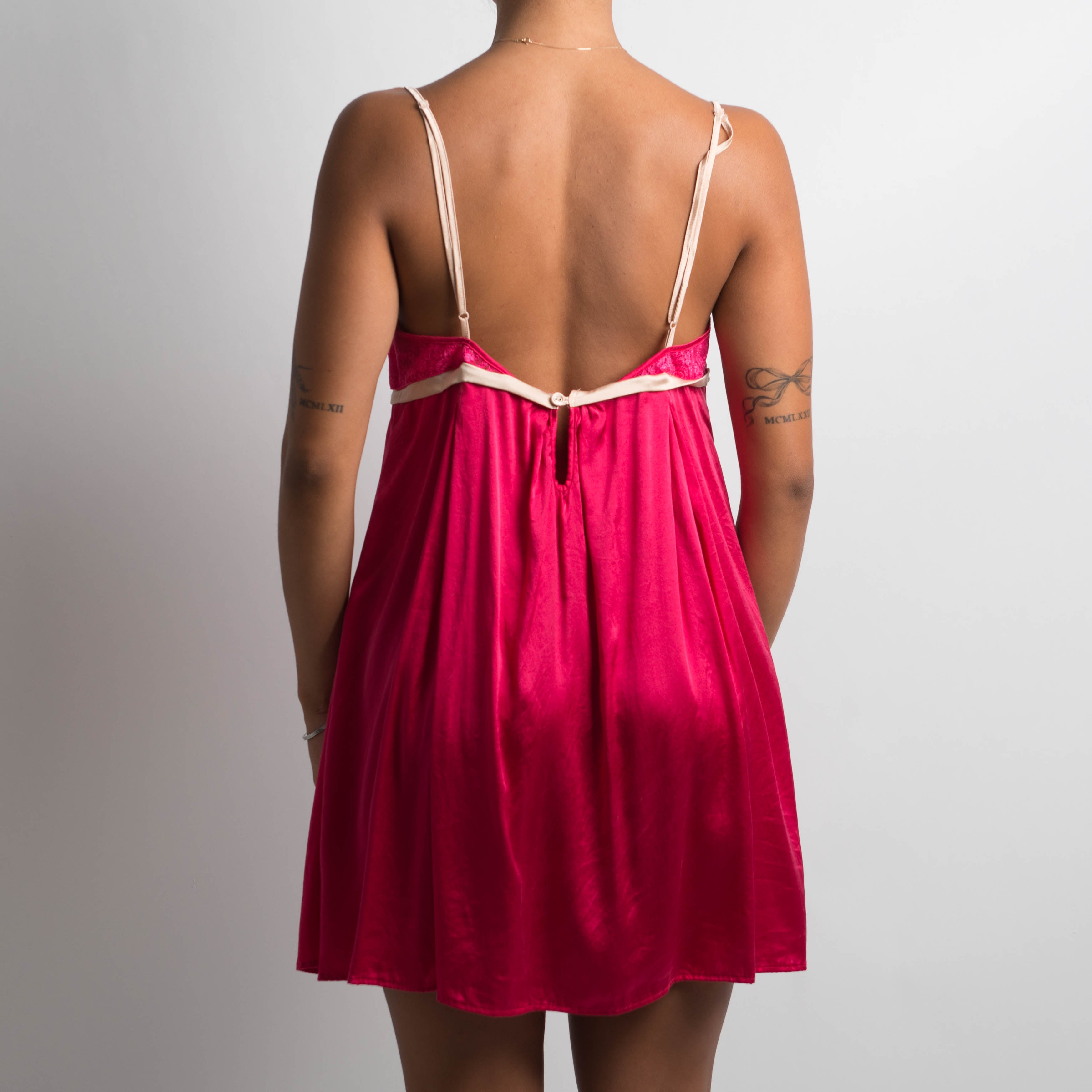 HOT PINK SILK MINI DRESS BEAN BY JESS HOT PINK SILK MINI DRESS BEAN BY JESS