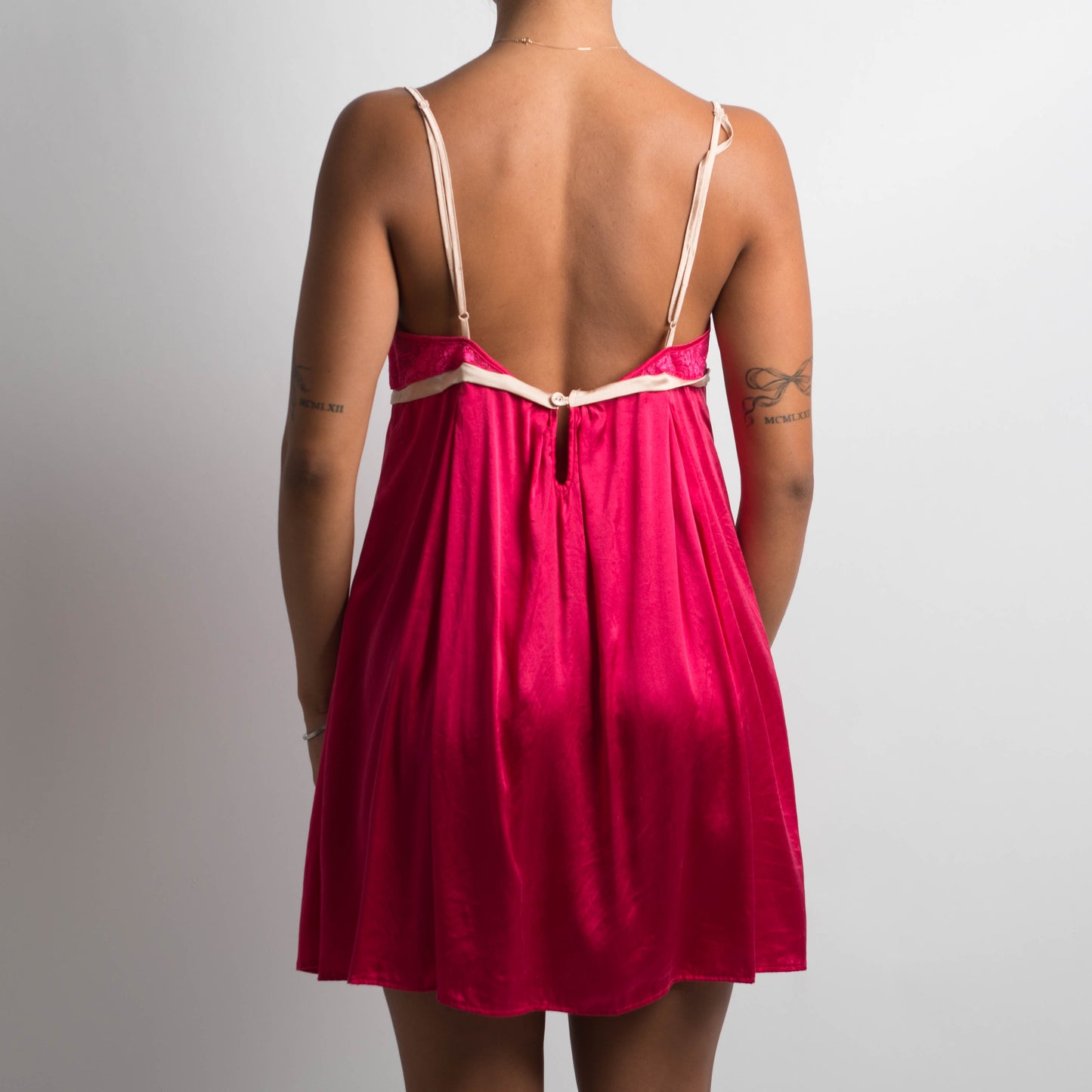 HOT PINK SILK MINI DRESS