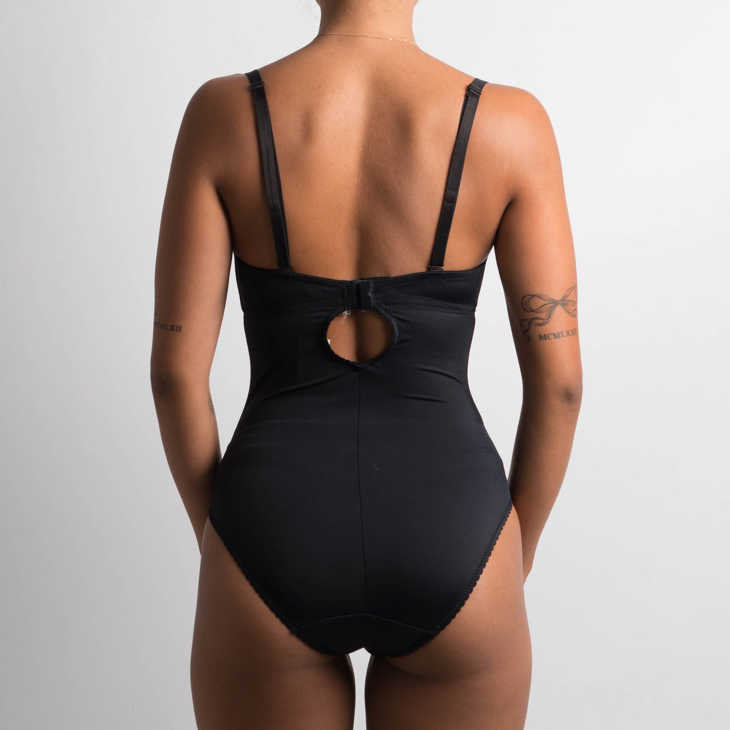 BLACK SATIN BODYSUIT