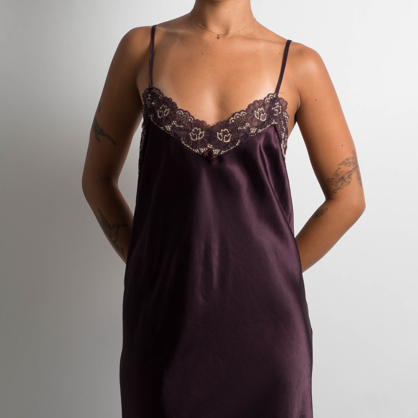 DEEP PURPLE SATIN MAXI DRESS