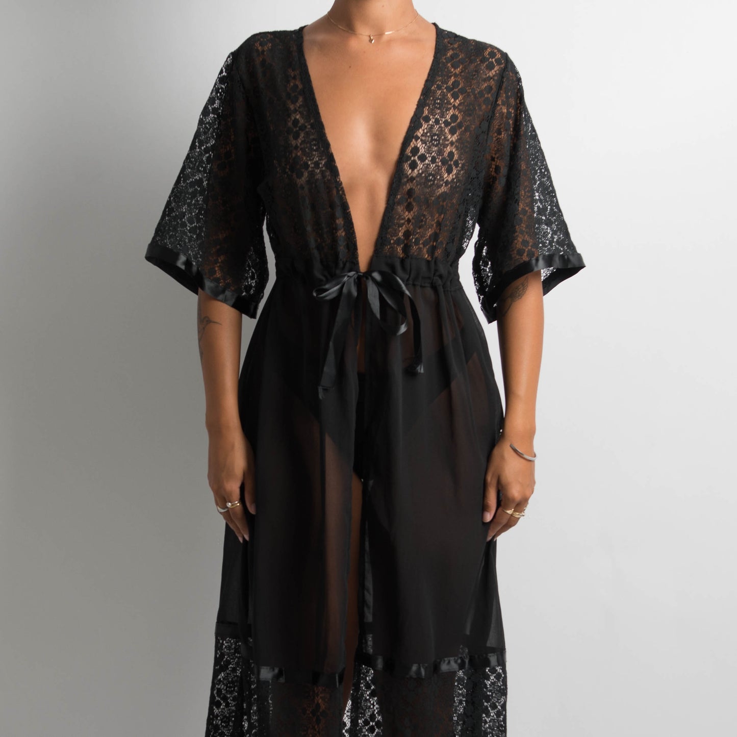 SHEER BLACK ROBE