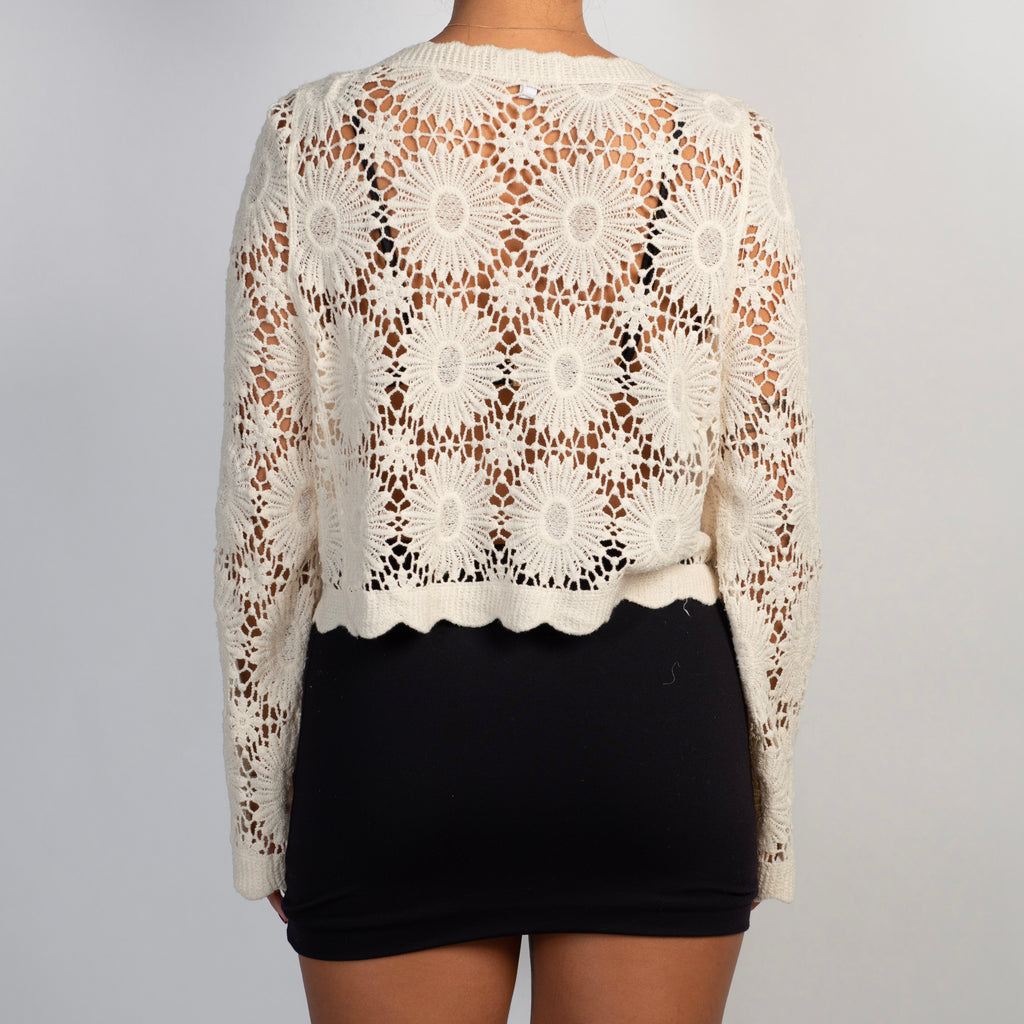 CREAM CROCHET CARDIGAN