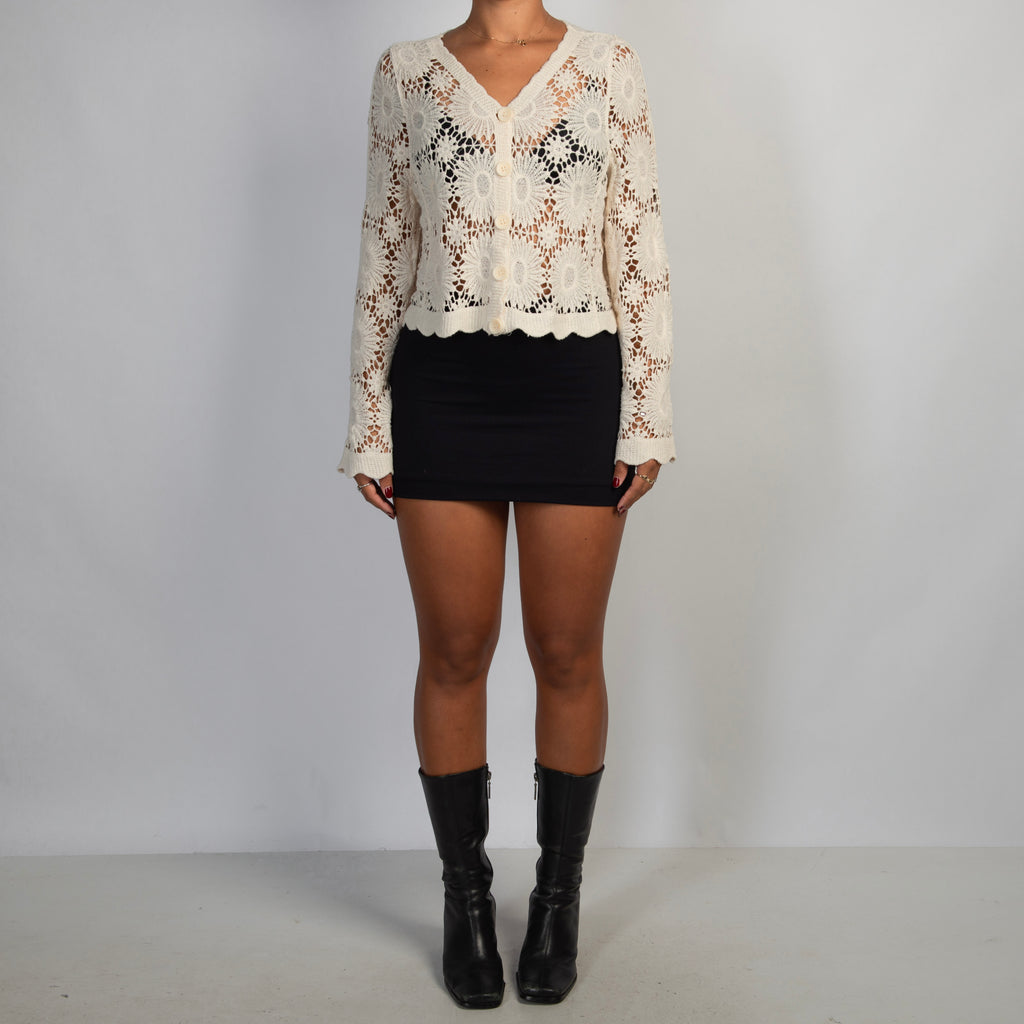 CREAM CROCHET CARDIGAN