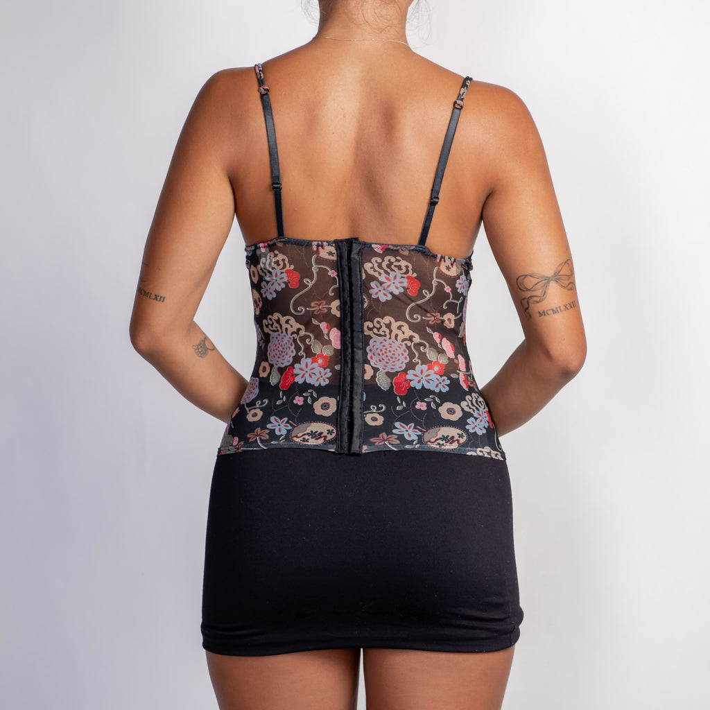 FLORAL MESH BUSTIER