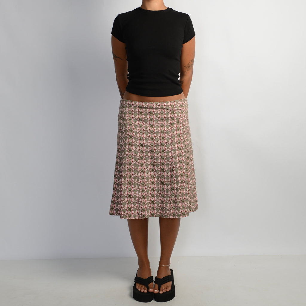 FLORAL A-LINE MIDI SKIRT