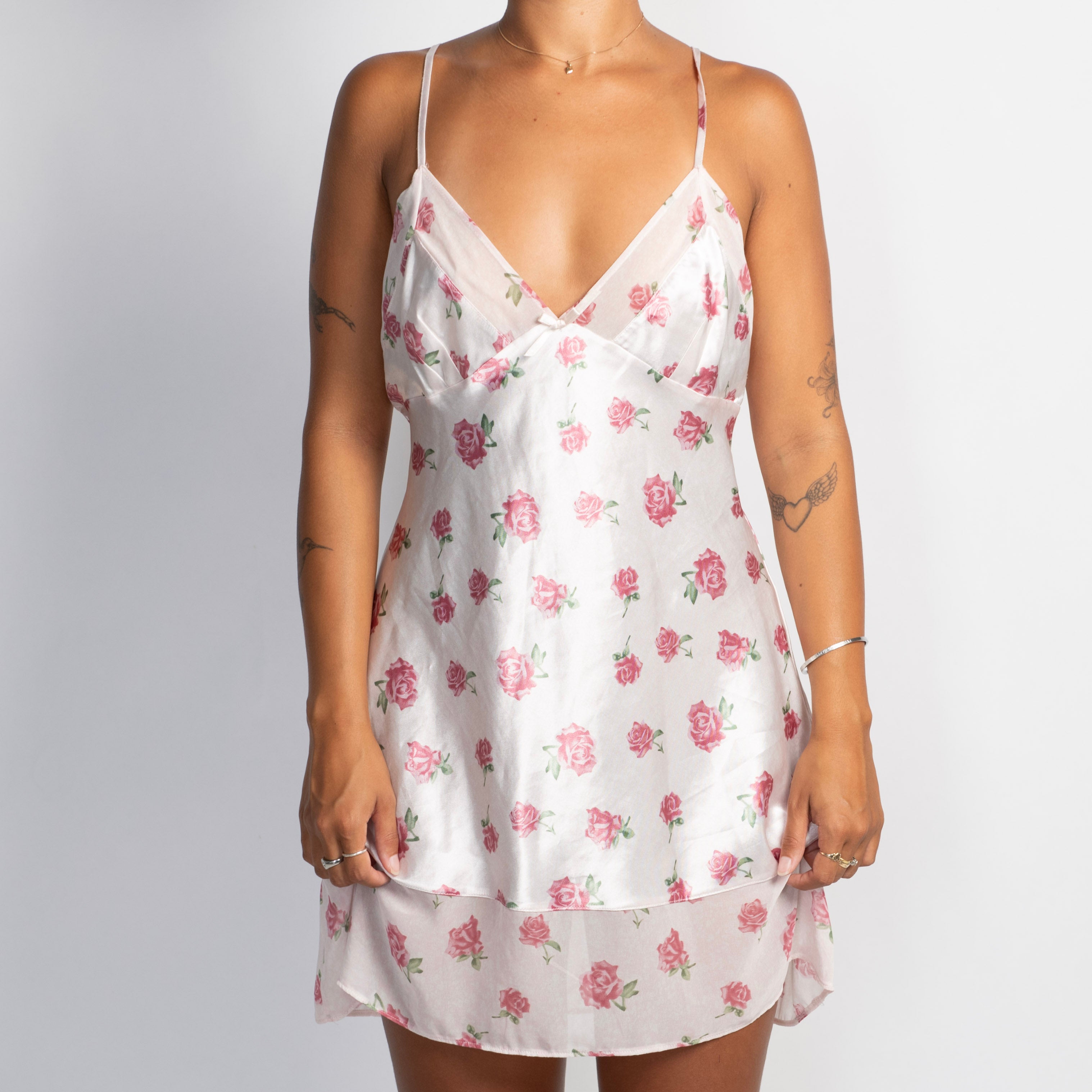 PINK ROSE SATIN CHEMISE