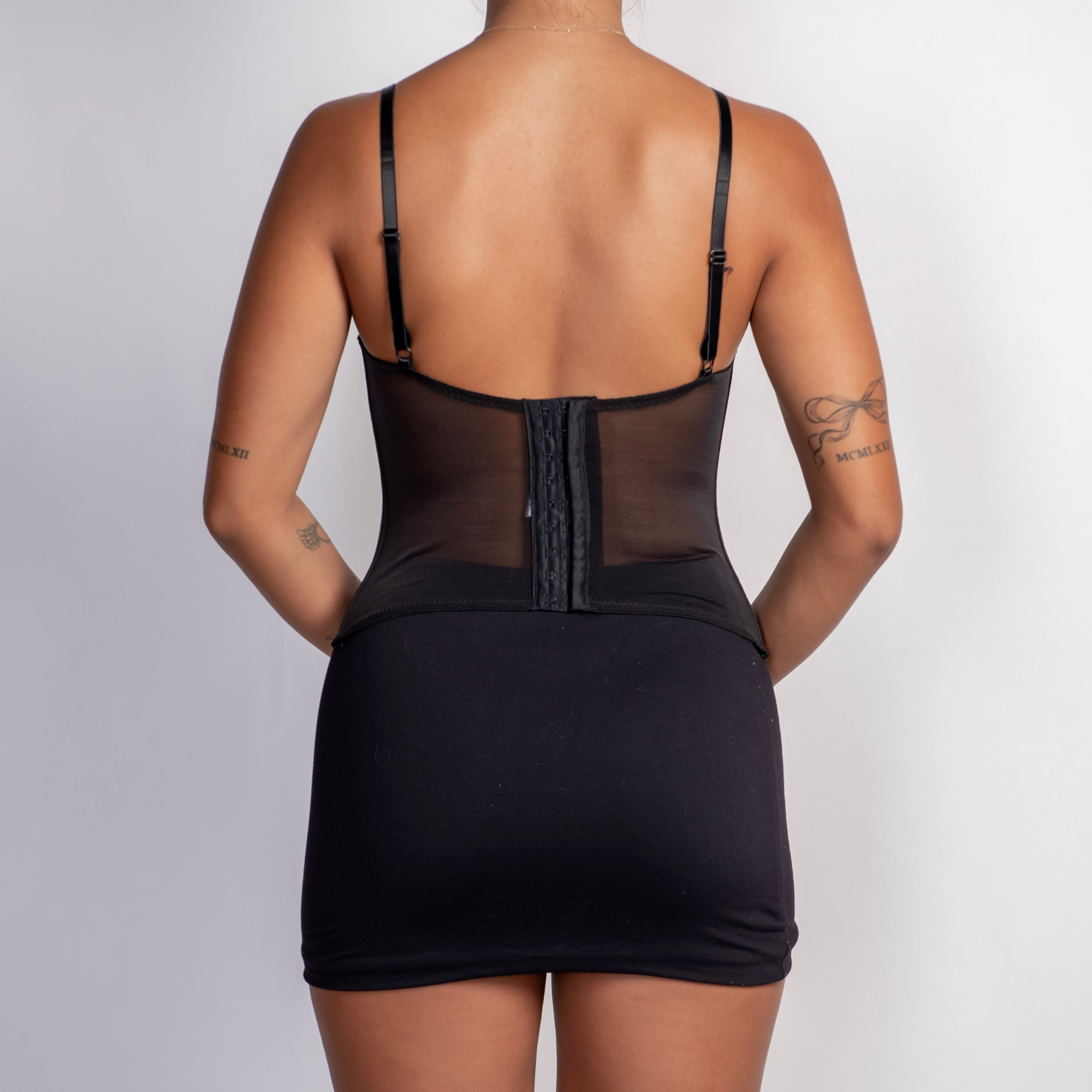 RED EMBROIDERED BUSTIER