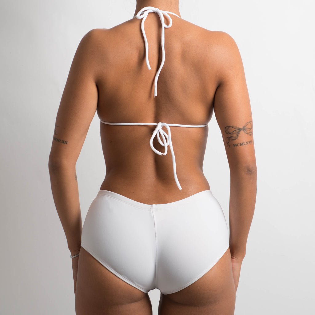 WHITE SWIM SHORTIES