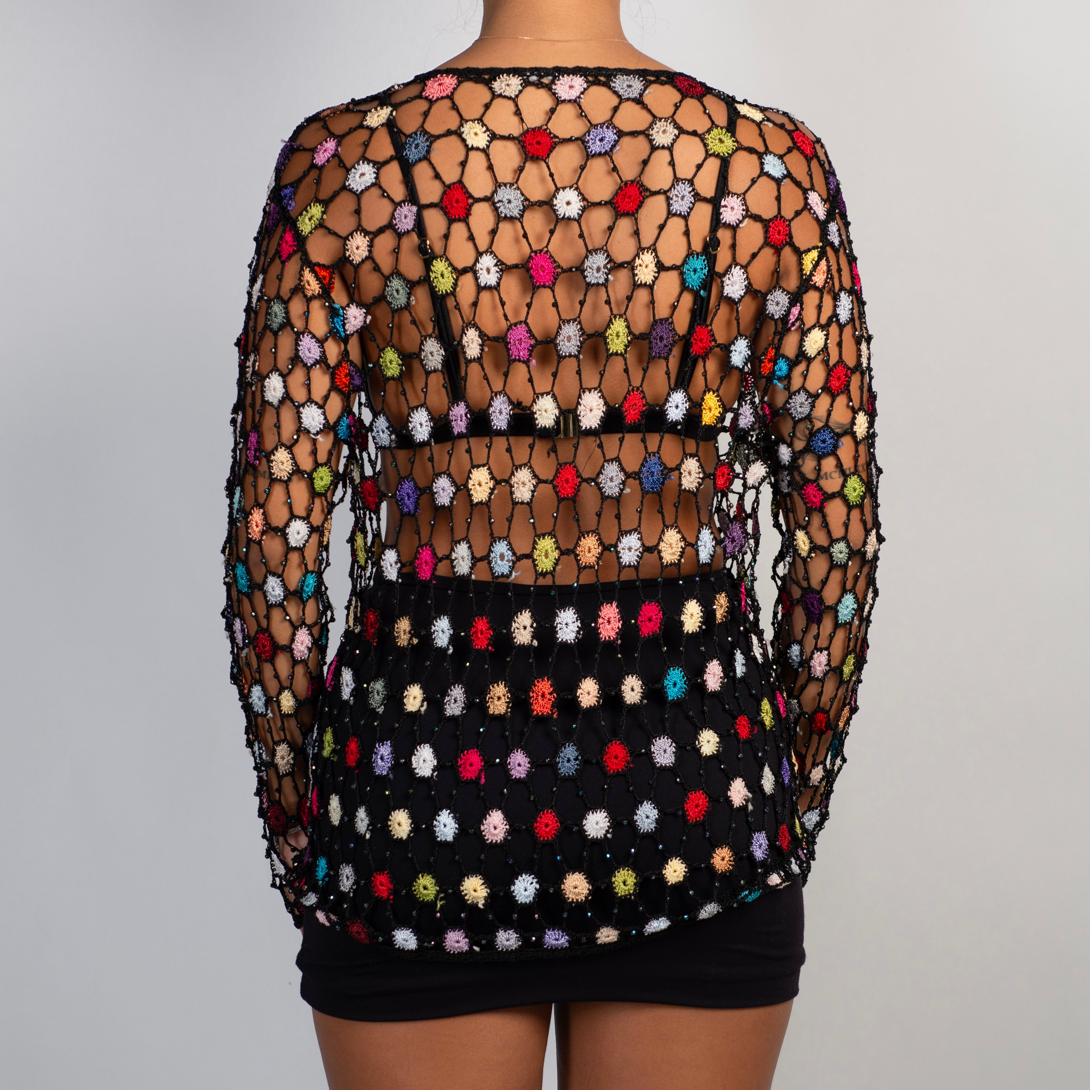 COLOURFUL CROCHET CARDIGAN