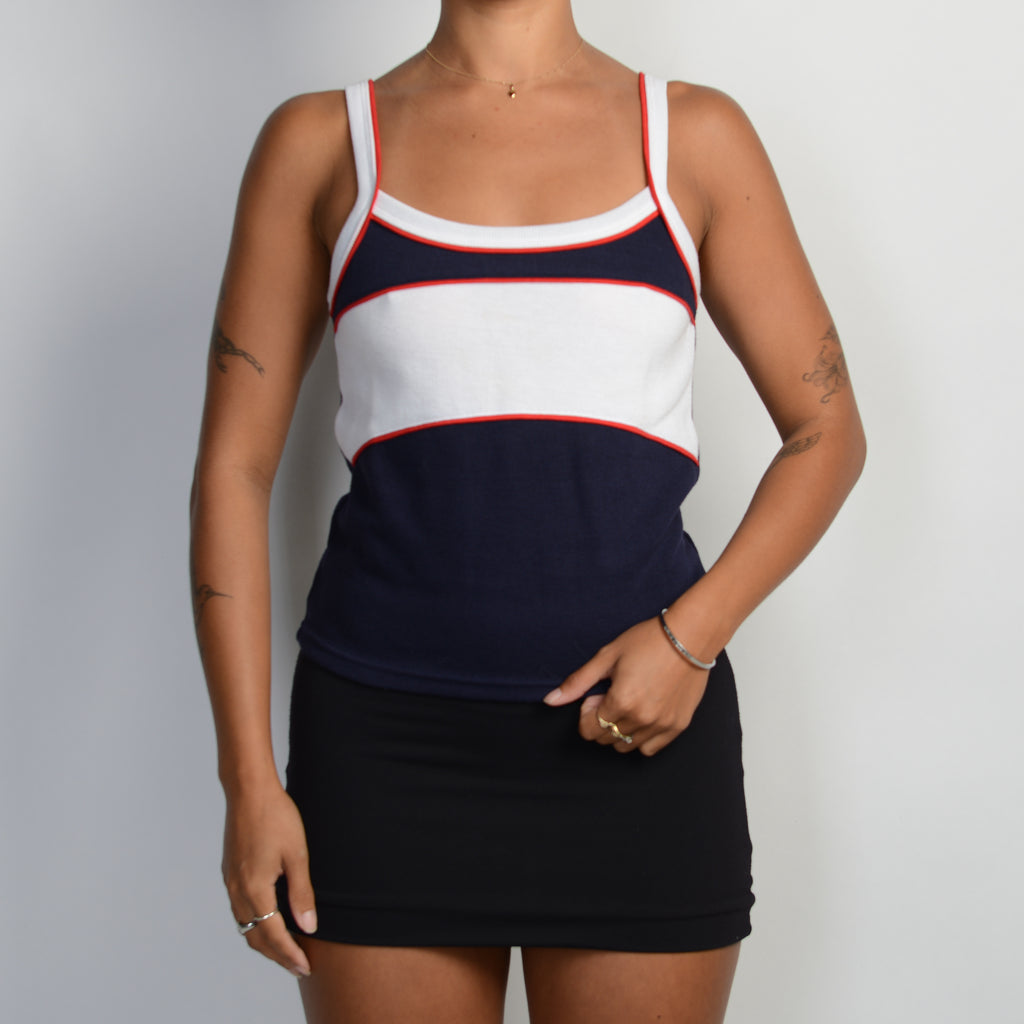 RED DETAIL TANK TOP