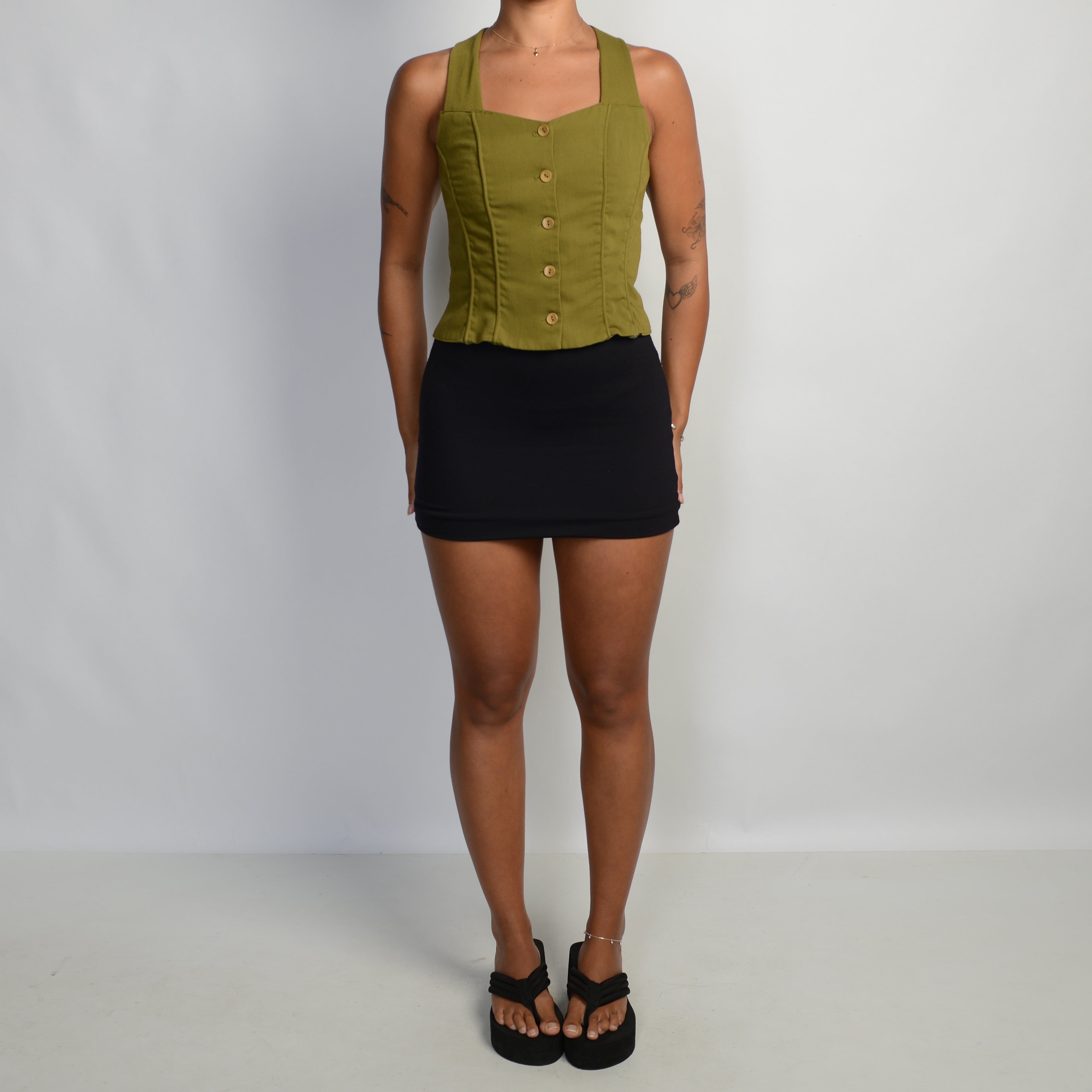 GREEN BUTTON TOP