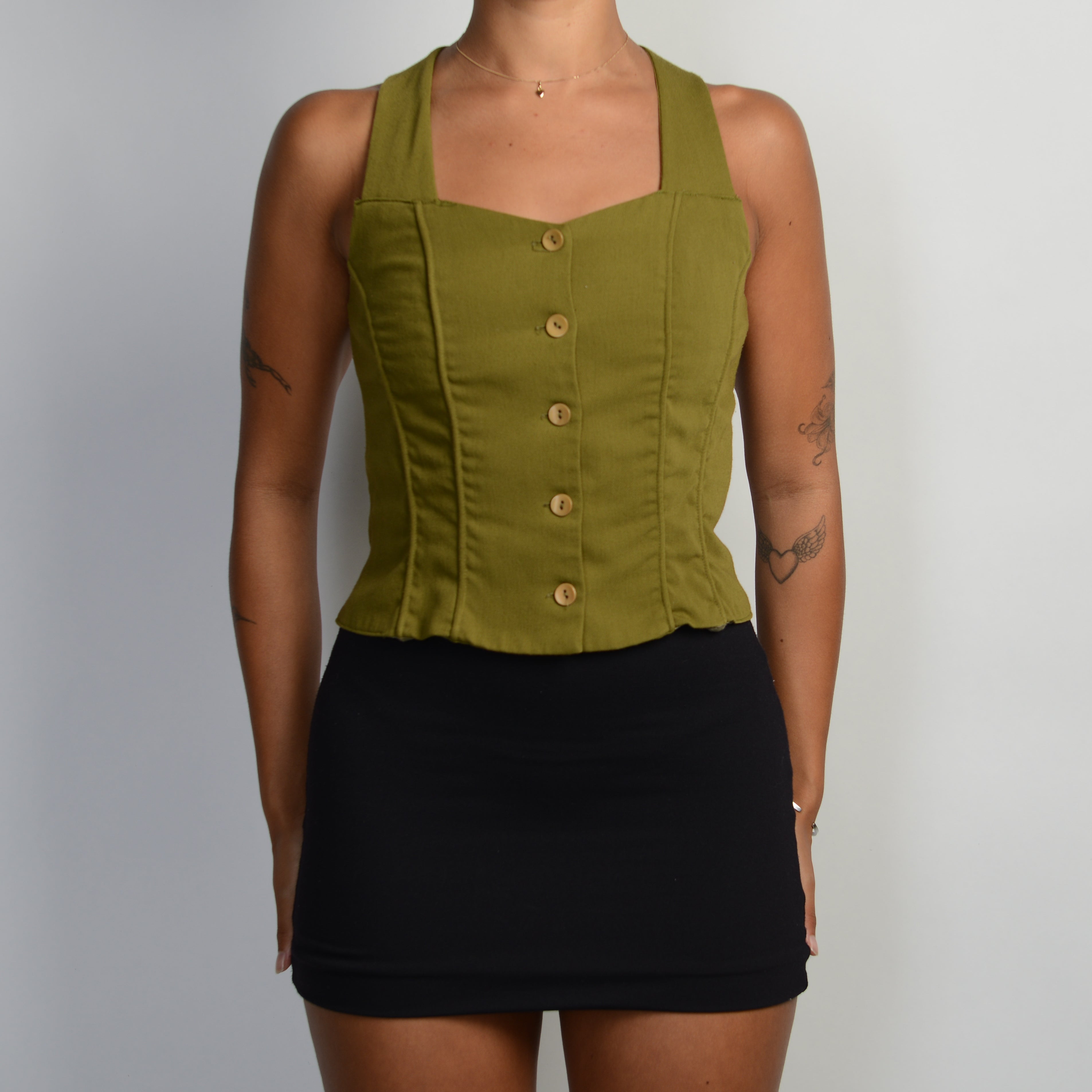 GREEN BUTTON TOP