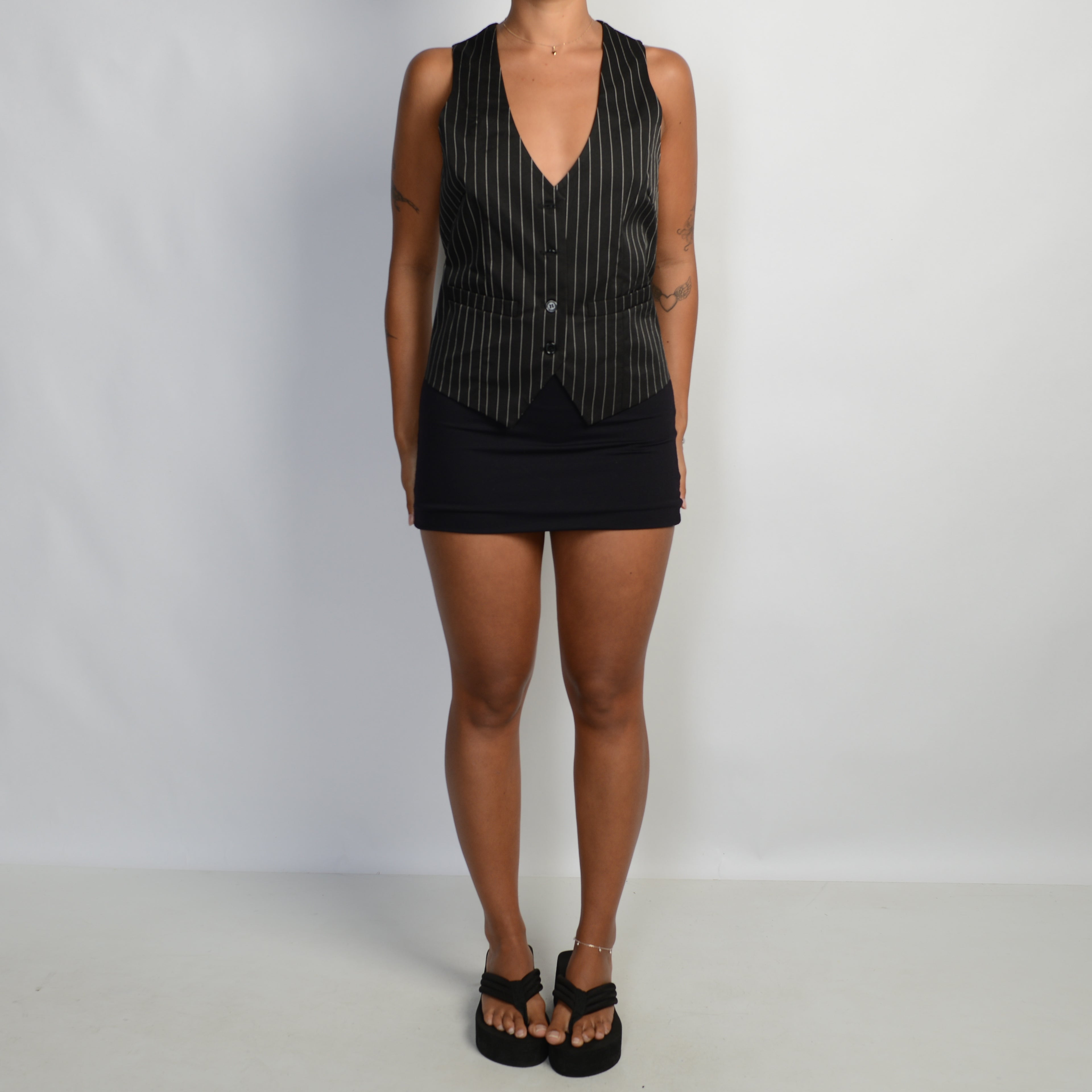 BLACK STRIPE WAISTCOAT VEST