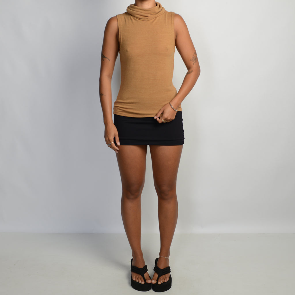 BROWN SLEEVELESS TOP