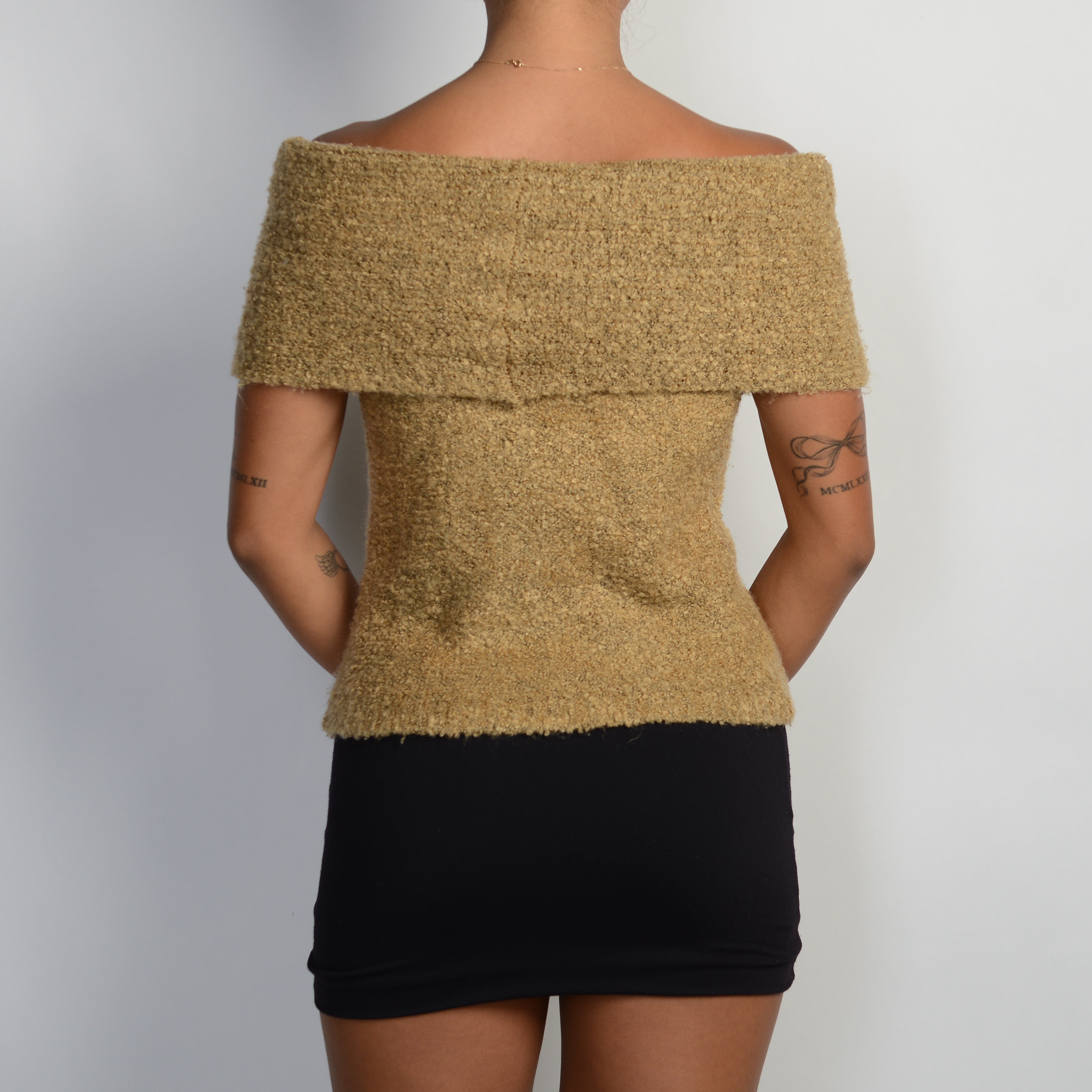 TAN KNIT SLEEVELESS TOP