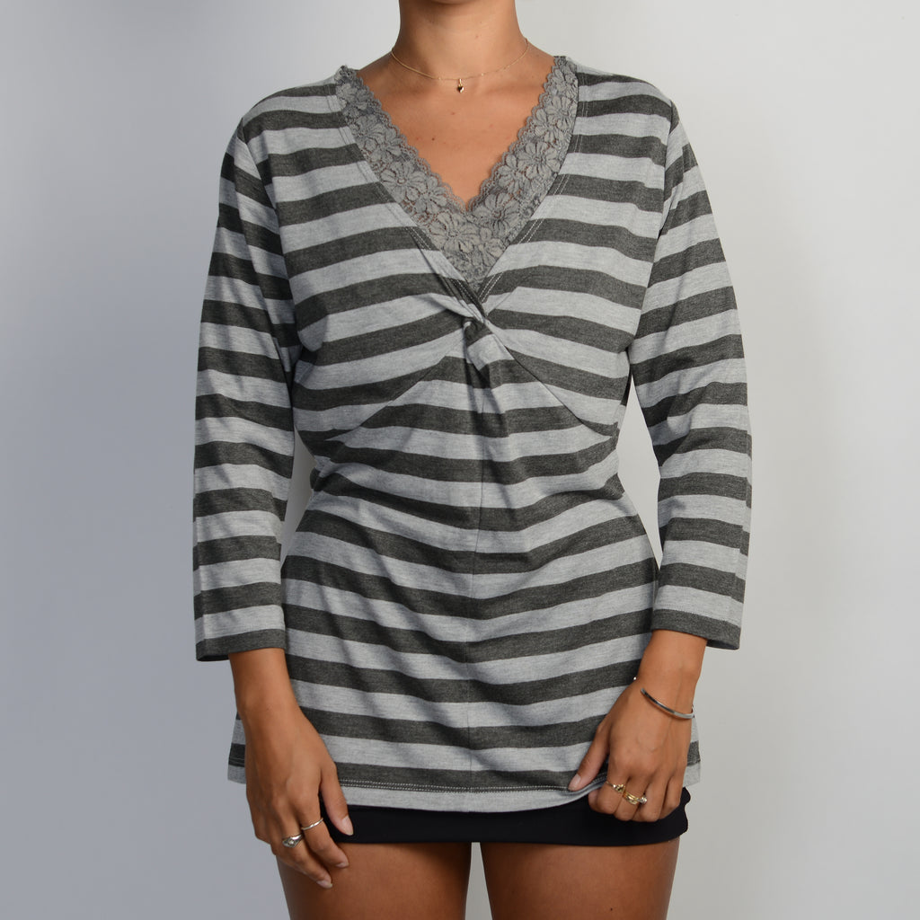 GREY STRIPE TOP