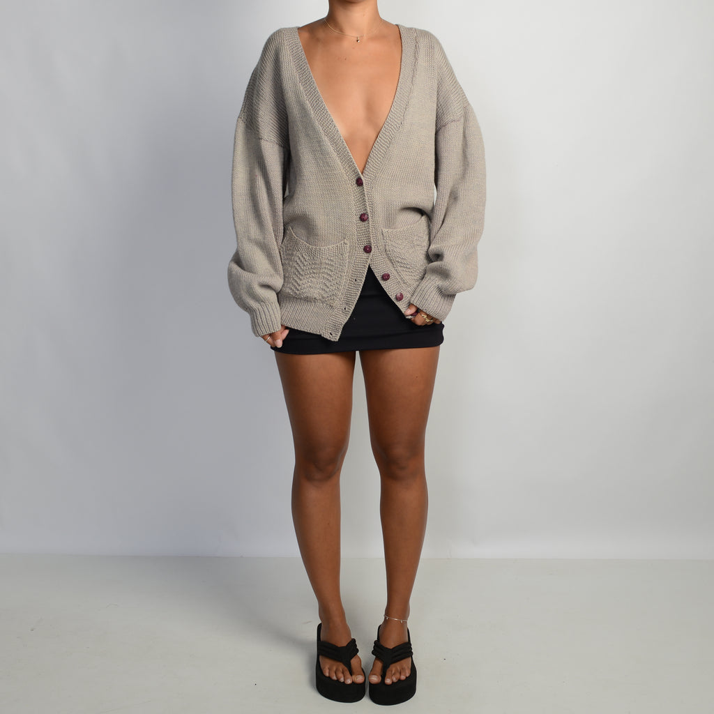 TAUPE KNIT CARDIGAN