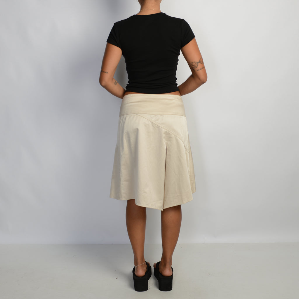 CREAM ASYMMETRIC SKIRT