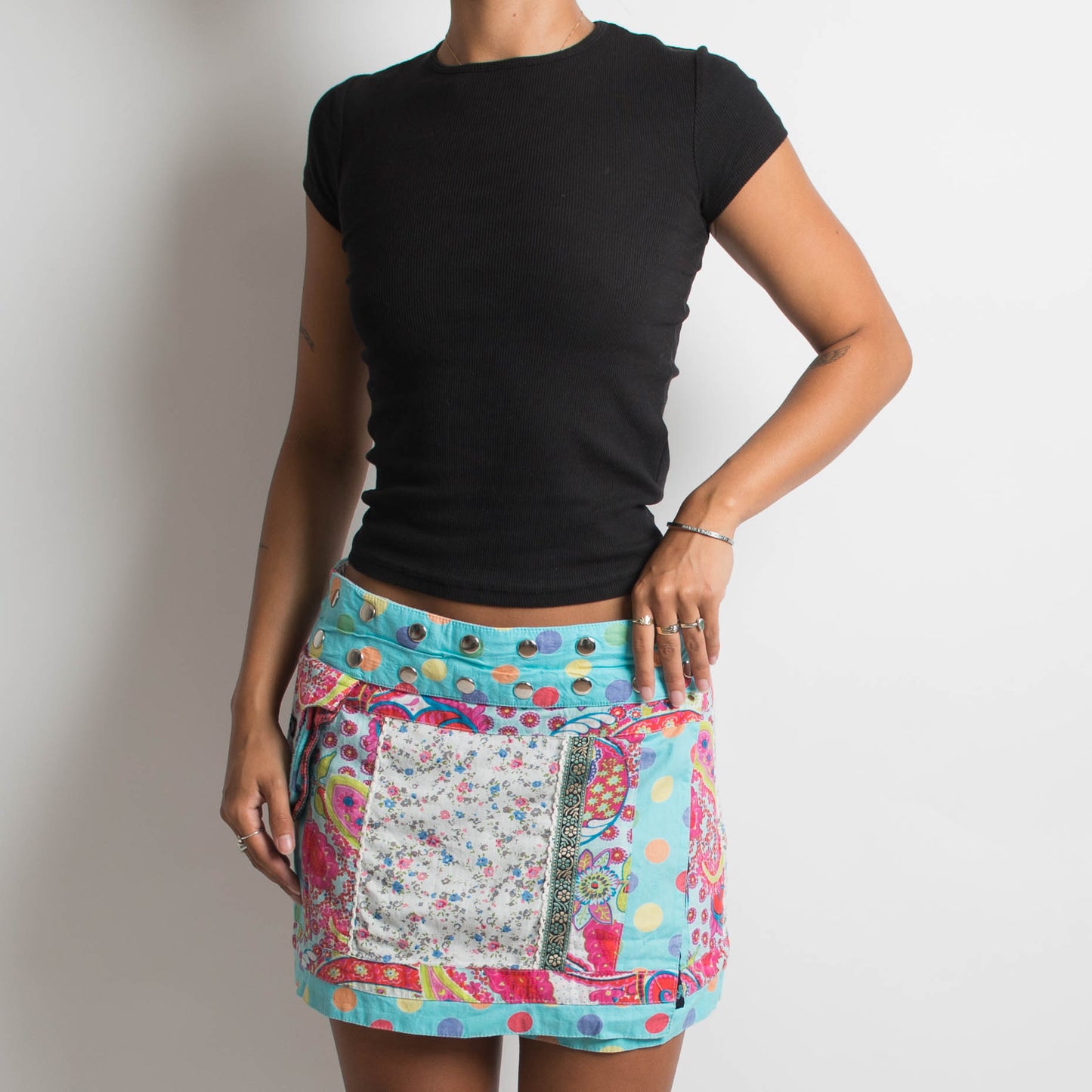 REVERSIBLE WRAP MINI SKIRT