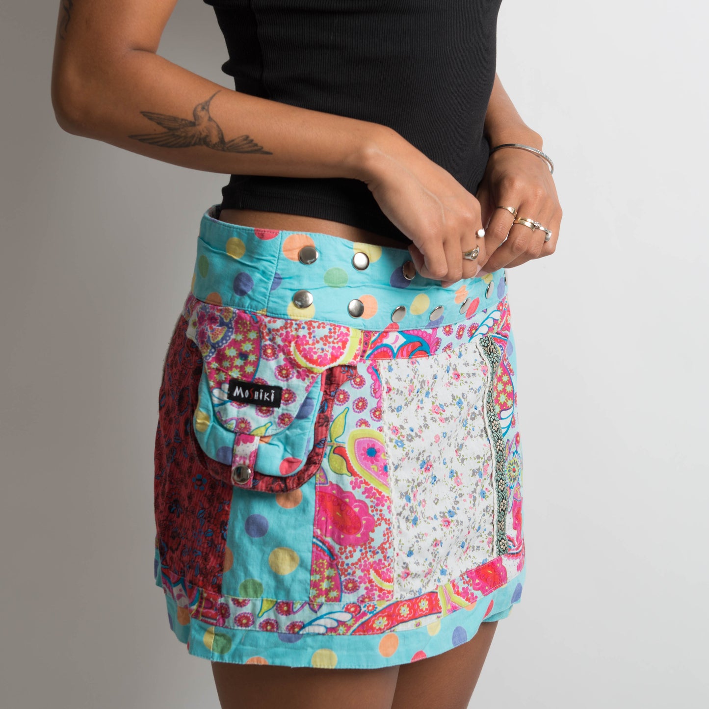 REVERSIBLE WRAP MINI SKIRT