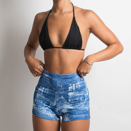 MINI SHORT IMPRIMÉ EN JEAN