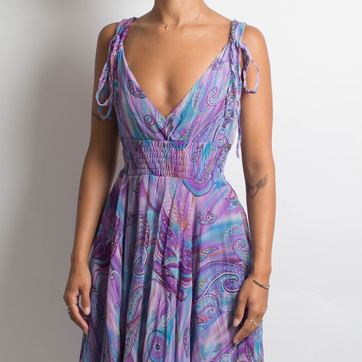 ROBE MIDI À MOTIFS VIOLET