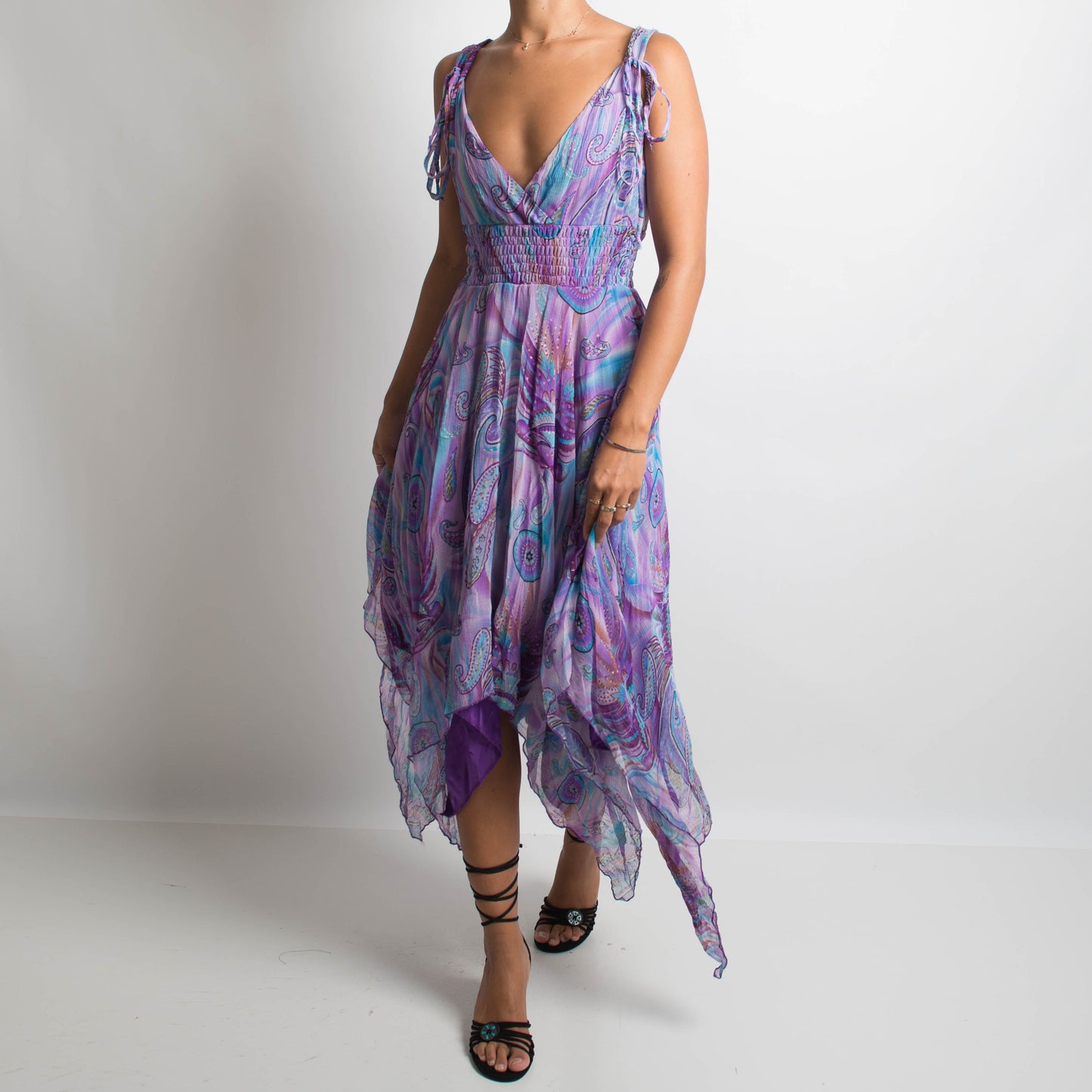 ROBE MIDI À MOTIFS VIOLET